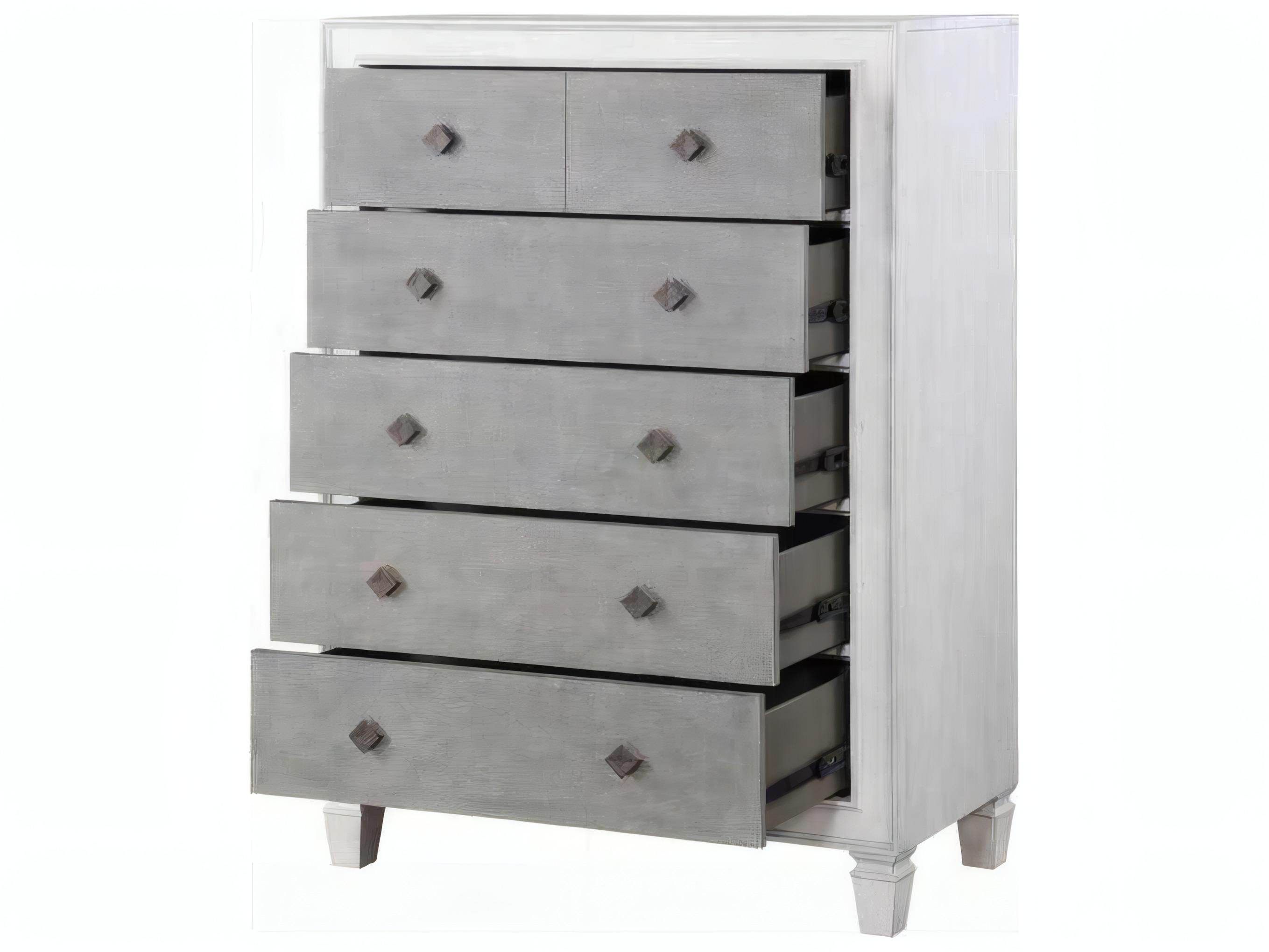 Acme Furniture Katia Rustic Gray Weathered White Poplar Wood Accent Chest