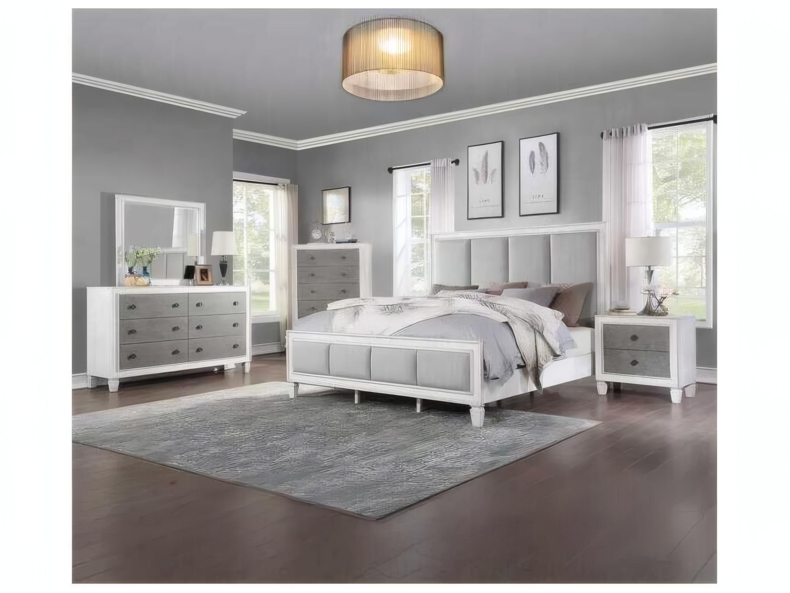 Acme Furniture Katia Rustic Gray Weathered White Poplar Wood Accent Chest