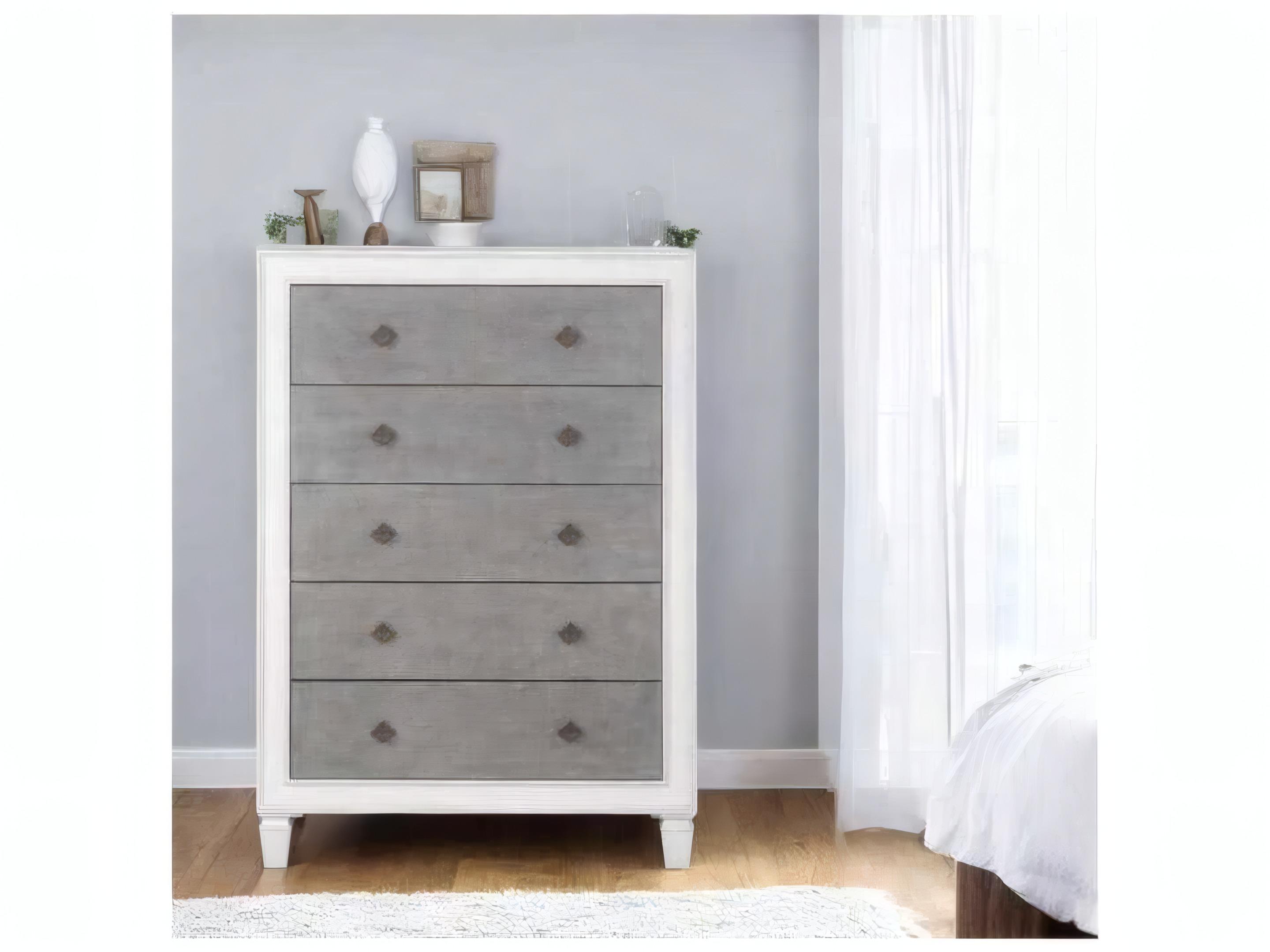 Acme Furniture Katia Rustic Gray Weathered White Poplar Wood Accent Chest