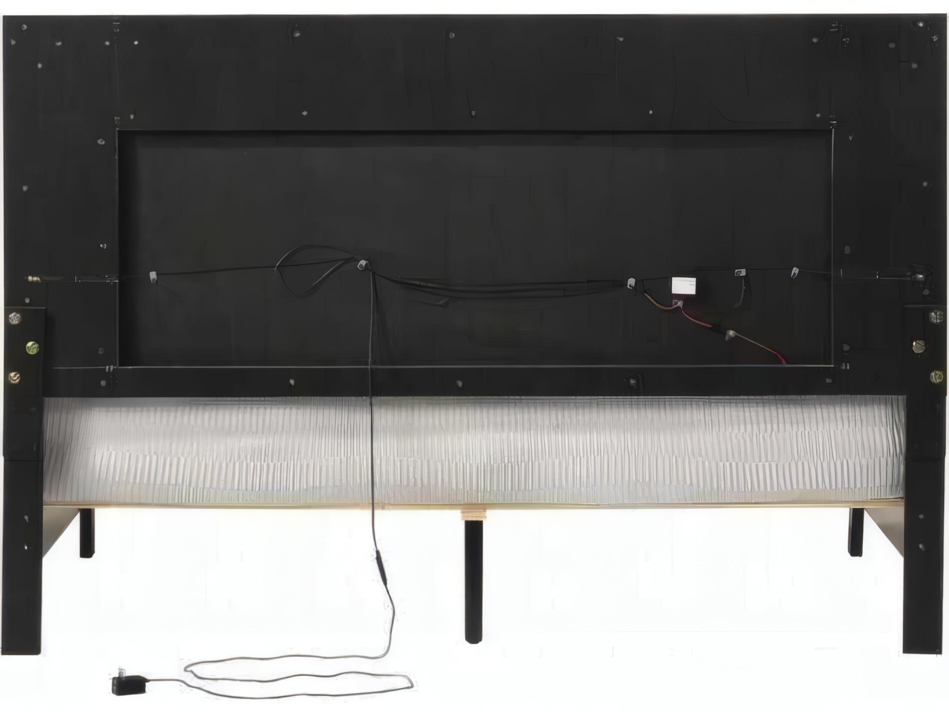 Acme Furniture Casilda Gray Synthetic Leather White Poplar Wood King Panel Bed