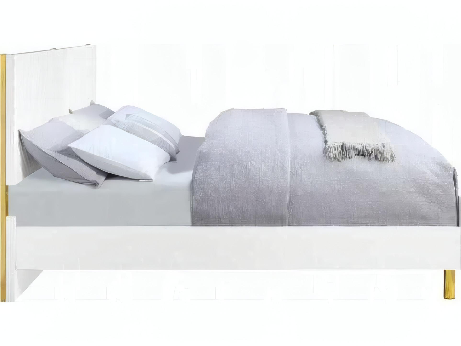 Acme Furniture Gaines White High Gloss Plywood Wood King Panel Bed