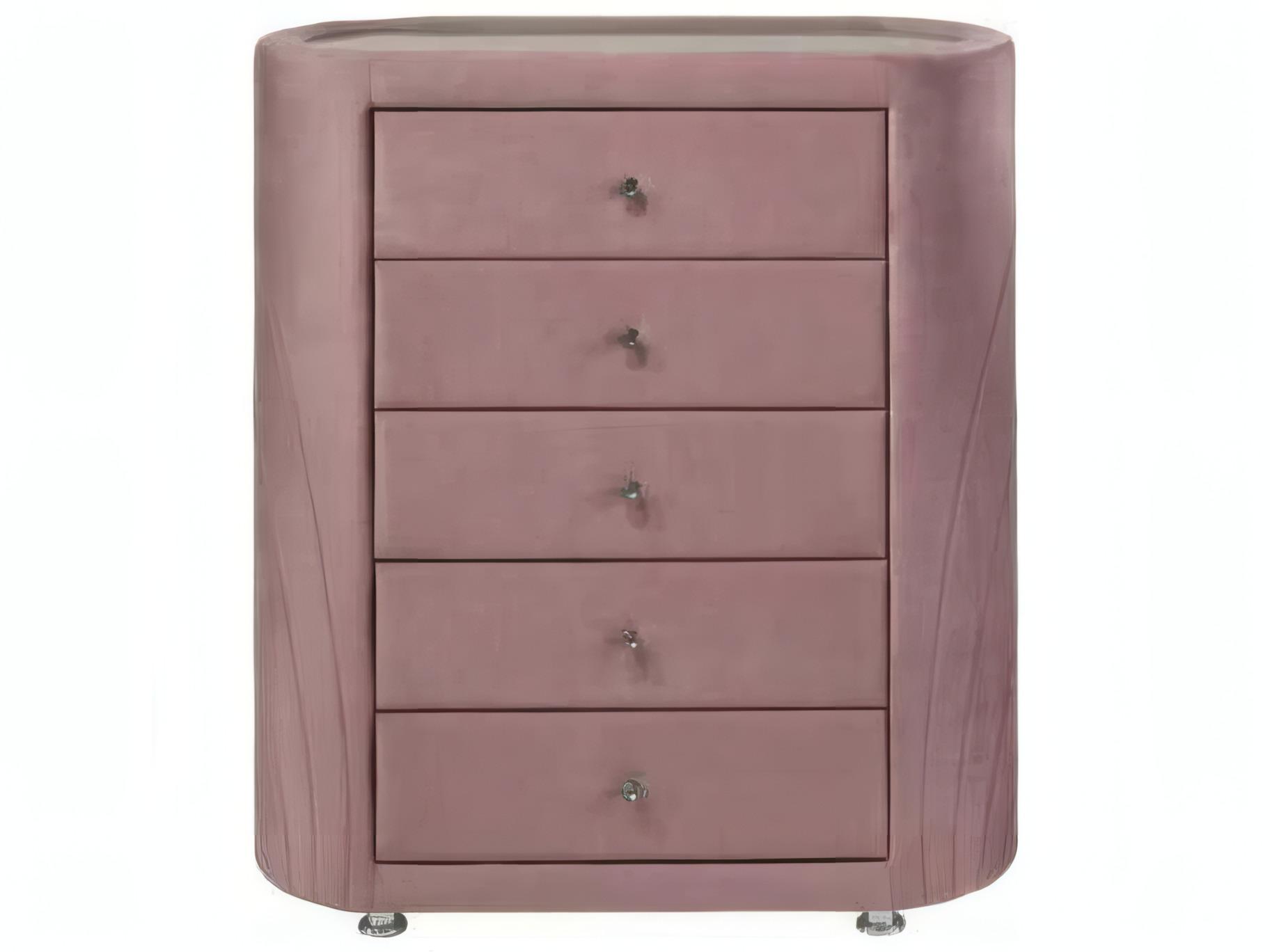 Acme Furniture Salonia Pink Velvet Accent Chest