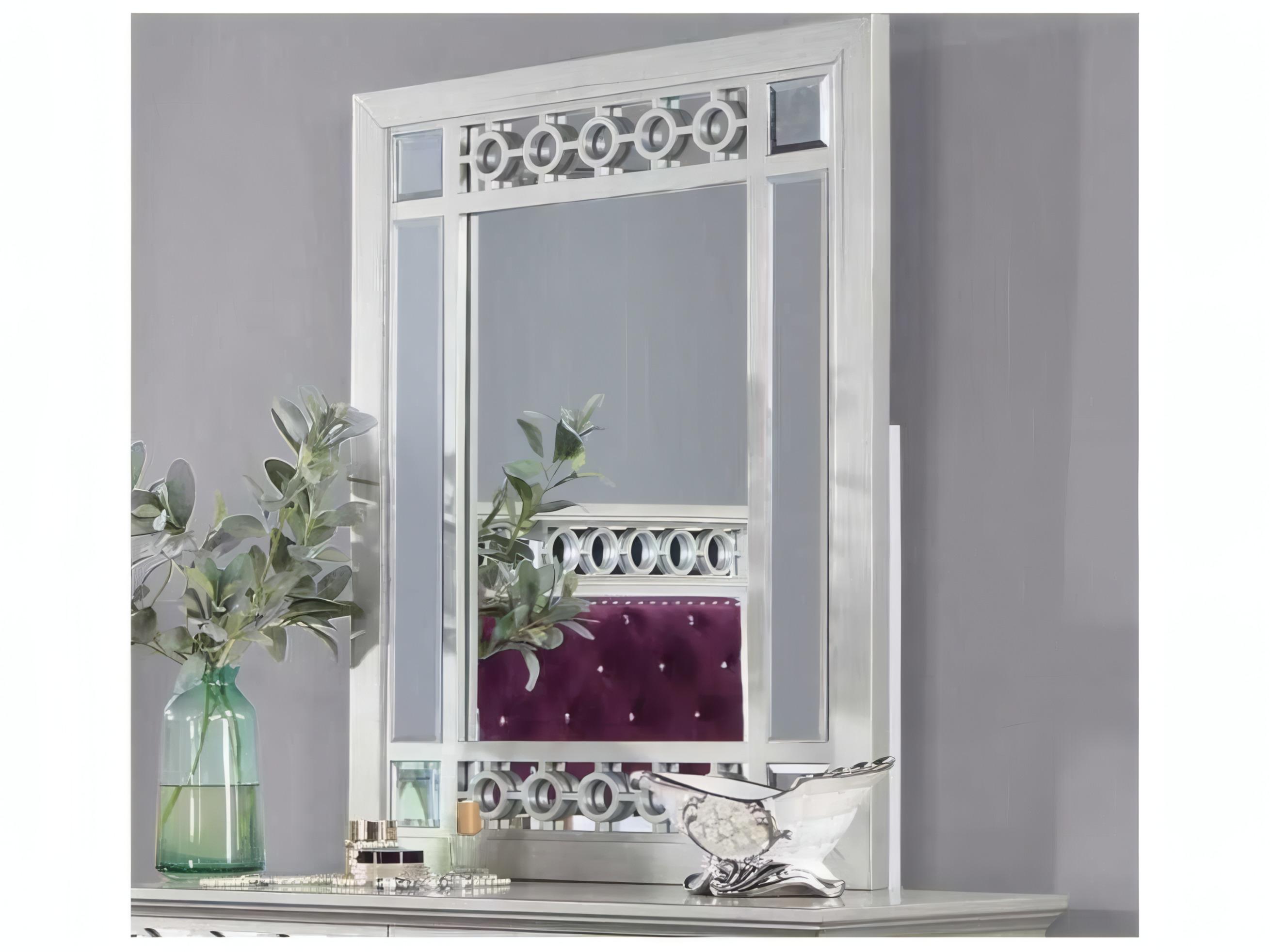 Acme Furniture Varian Silver Mirrored Rectangular Wall Mirror
