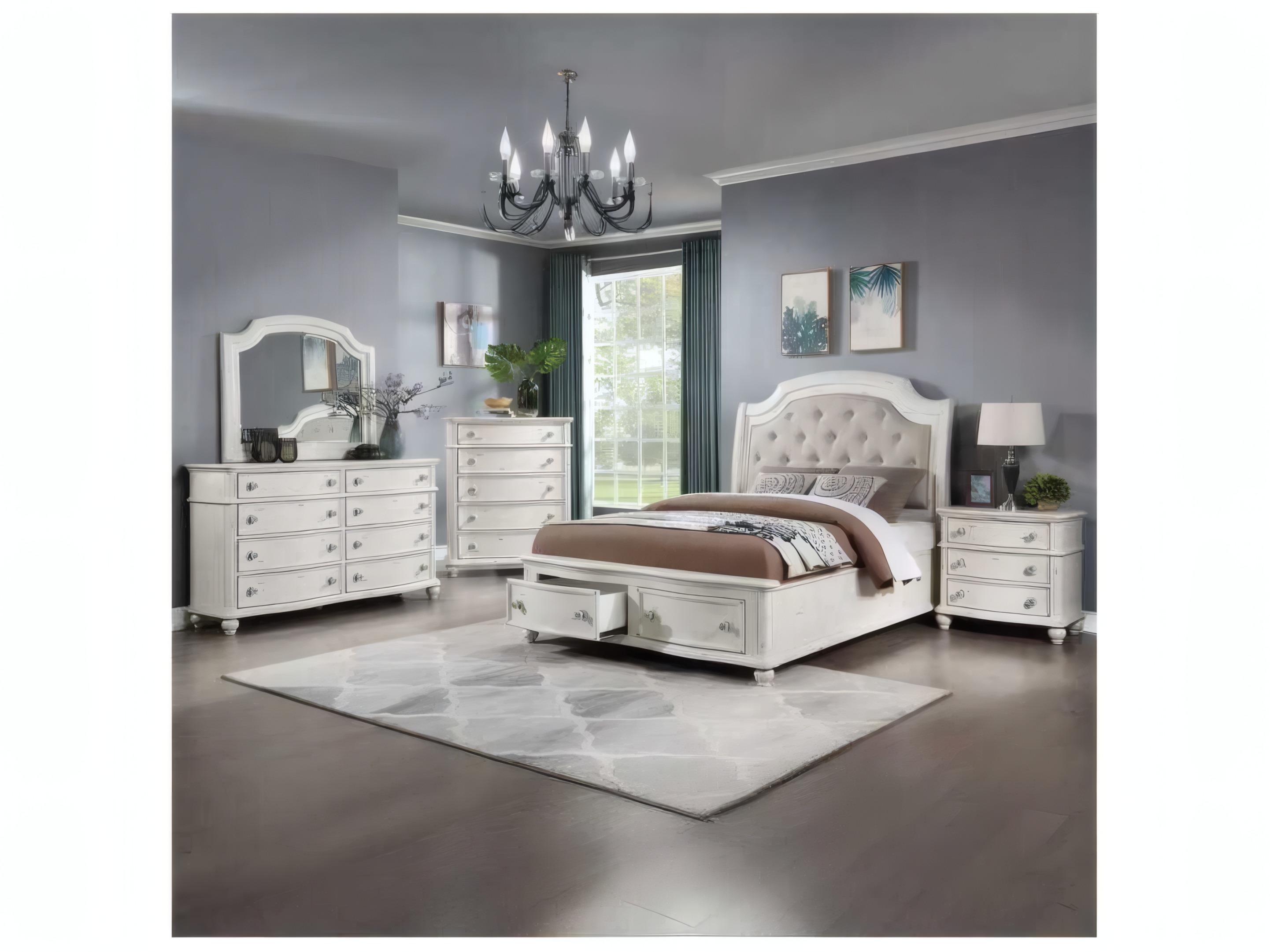 Acme Furniture Antique White Rectangular Dresser Mirror