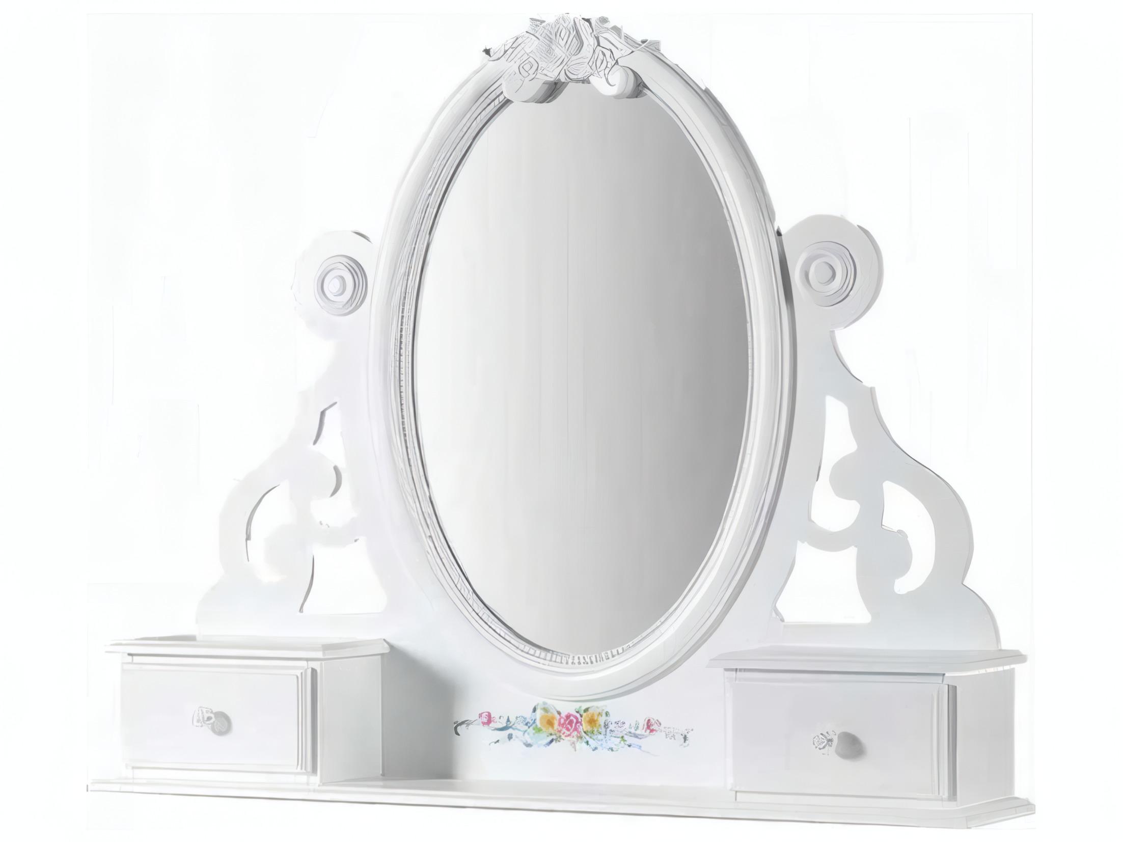 Acme Furniture Flora White Oval Dresser Mirror