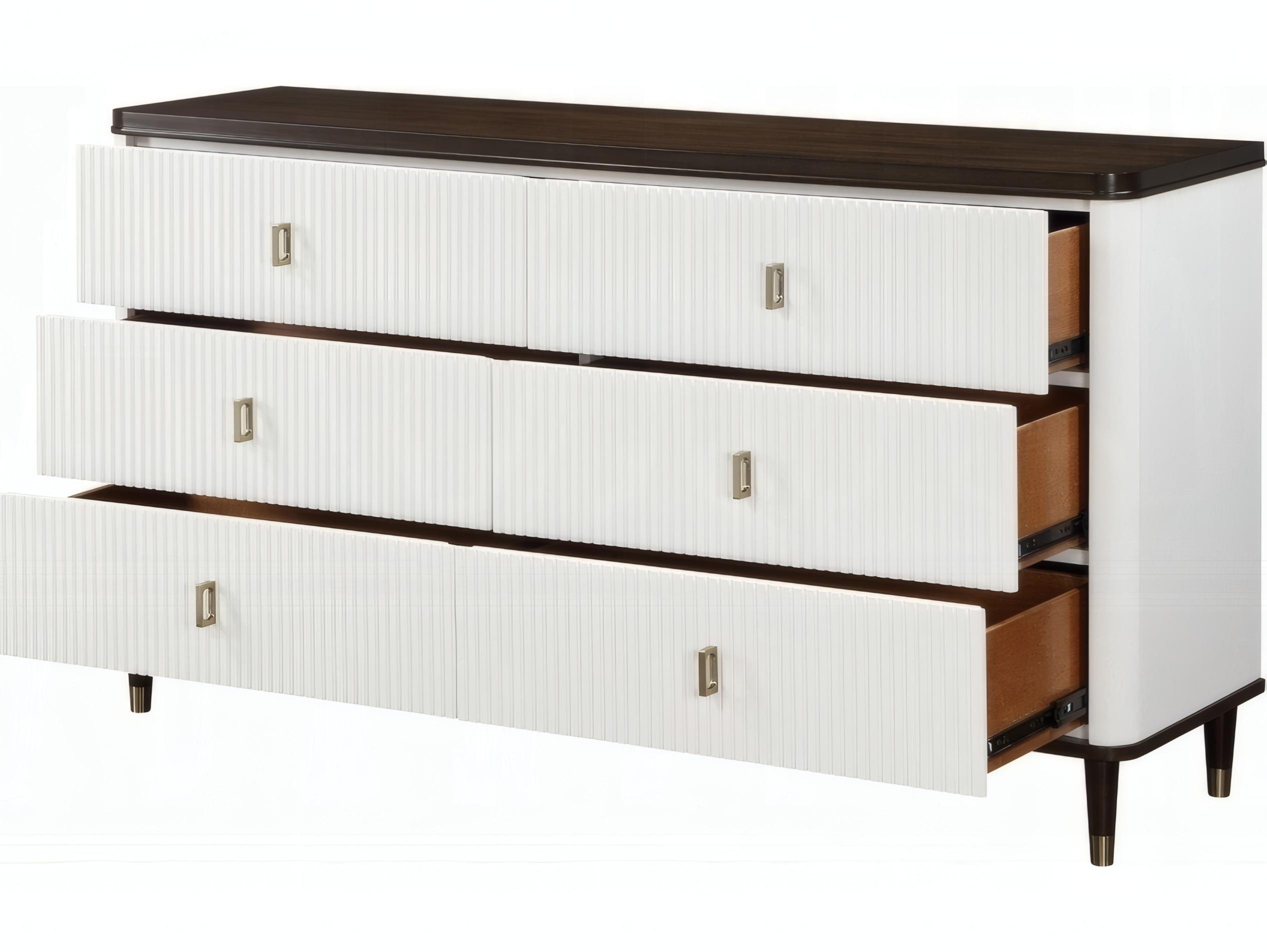 Acme Furniture Carena 6-Drawers Walnut Wood Double Dresser