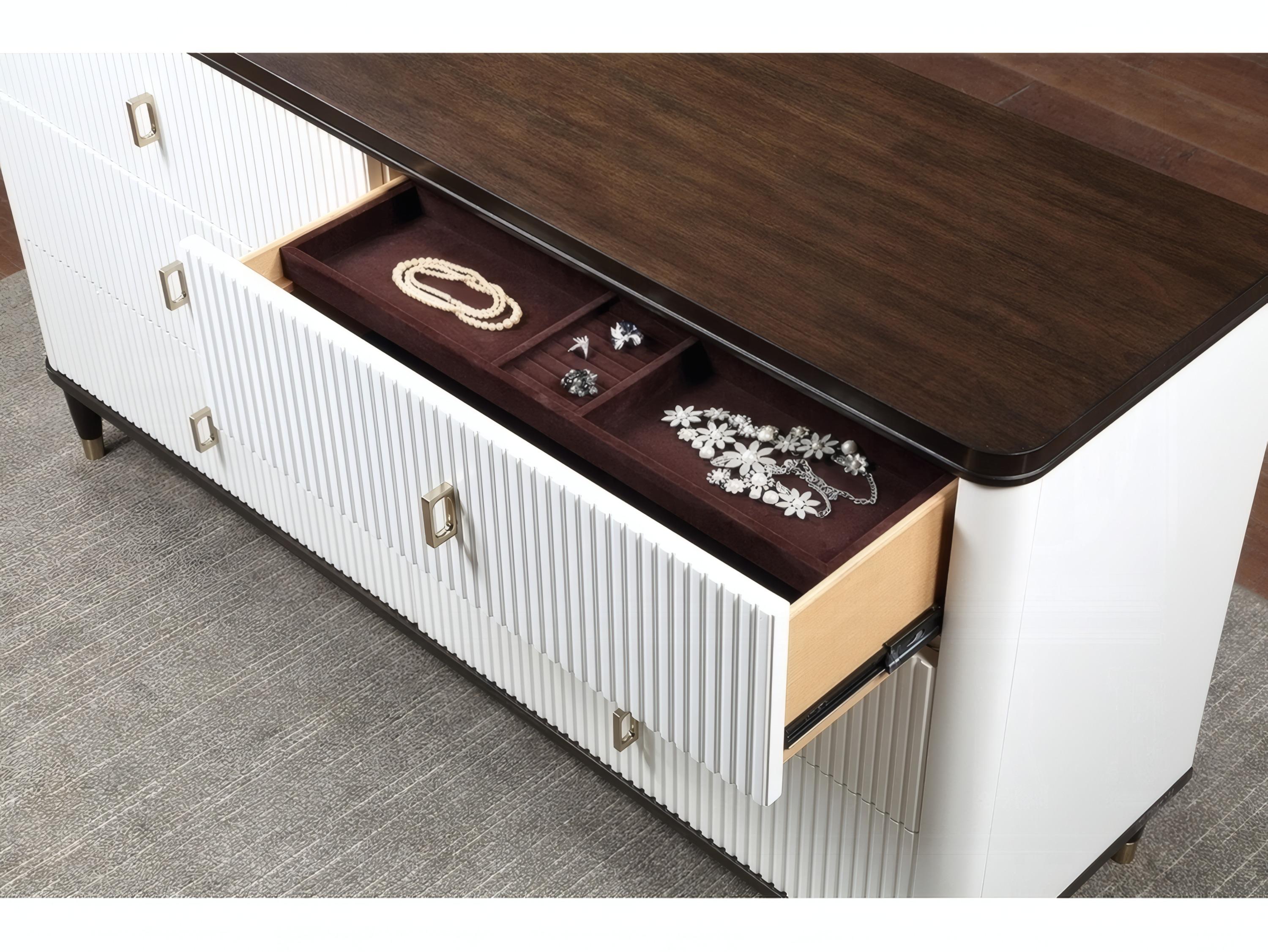 Acme Furniture Carena 6-Drawers Walnut Wood Double Dresser