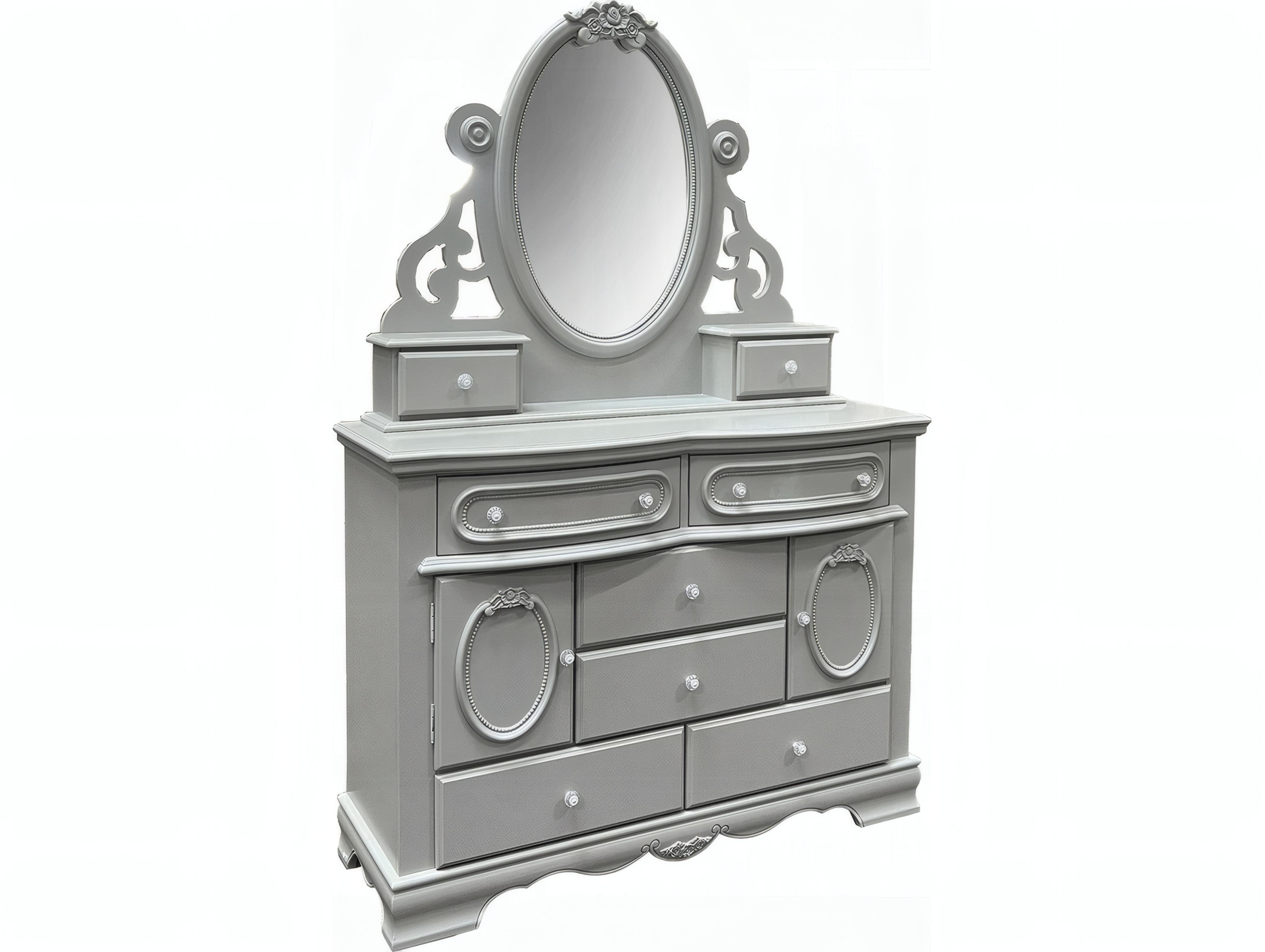 Acme Furniture Flora Gray Oval Dresser Mirror