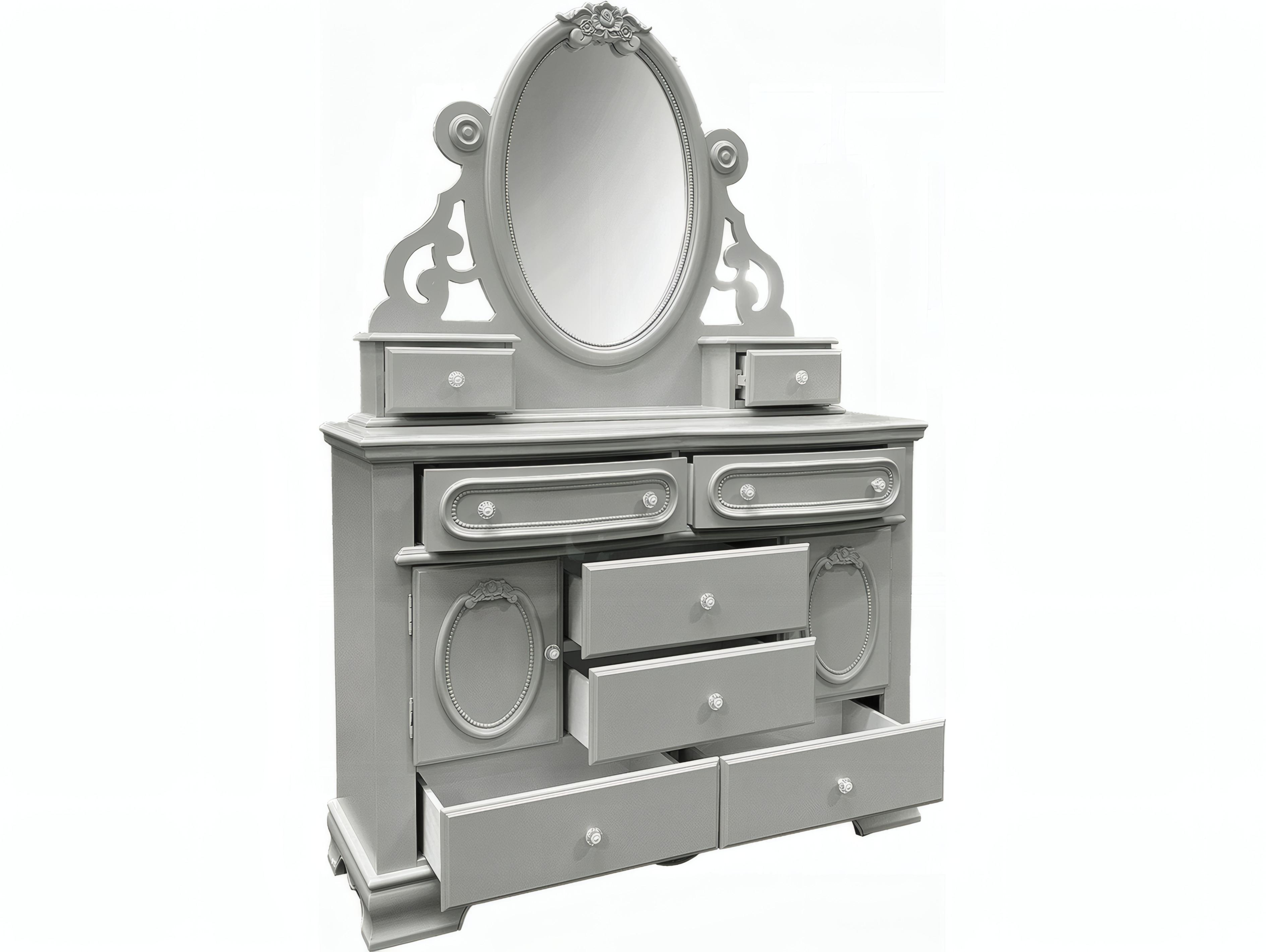 Acme Furniture Flora Gray Oval Dresser Mirror