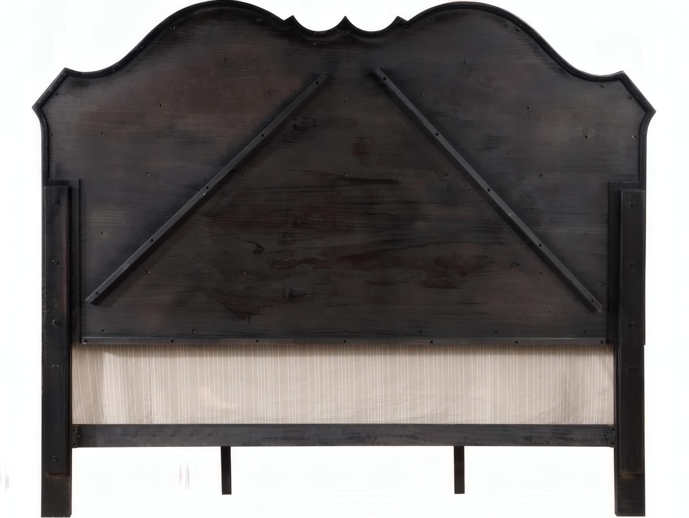 Acme Furniture Chelmsford Beige Fabric Antique Black Rubberwood Upholstered Queen Platform Bed