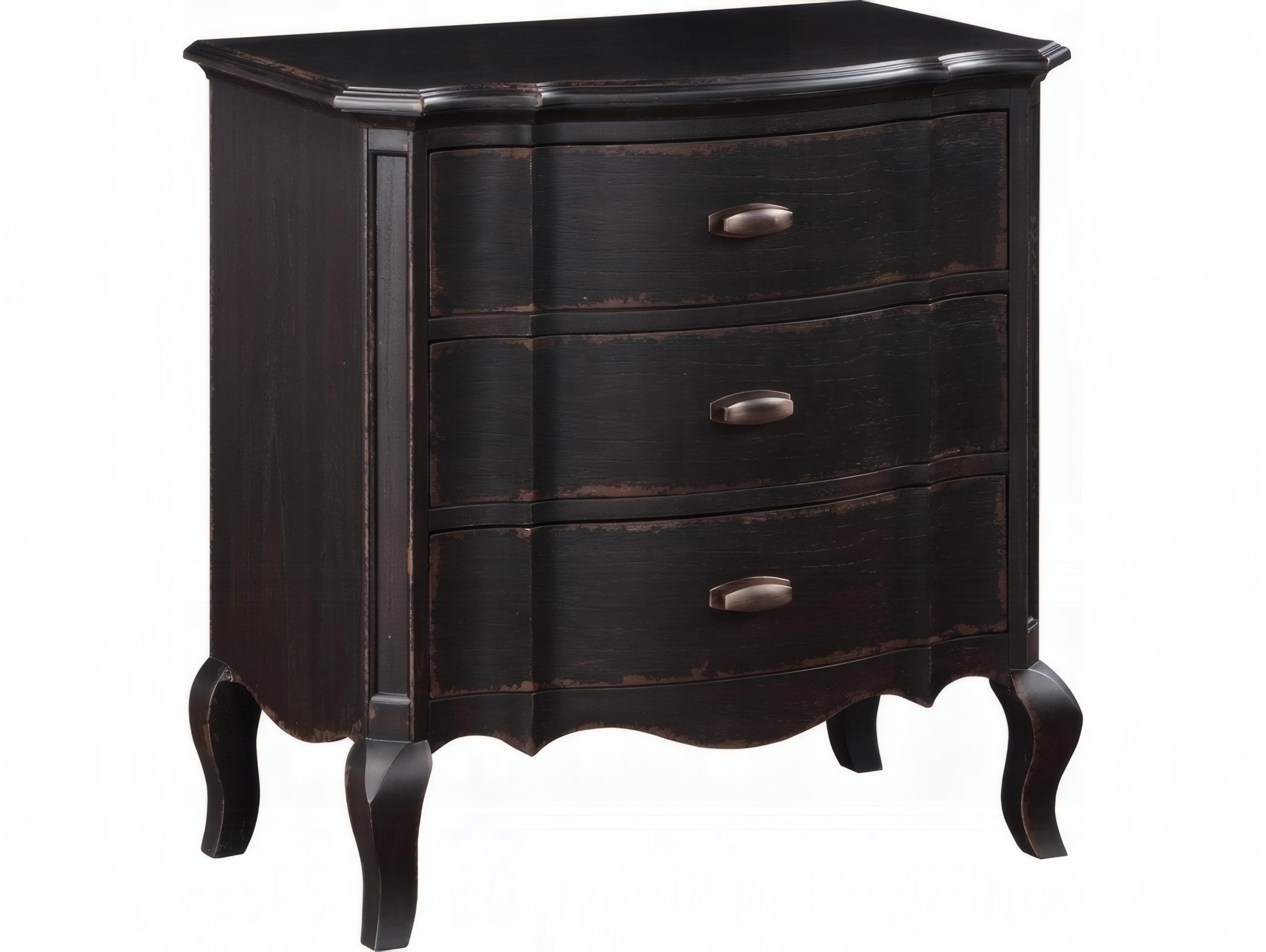 Acme Furniture Chelmsford 3-Drawers Rubberwood Nightstand