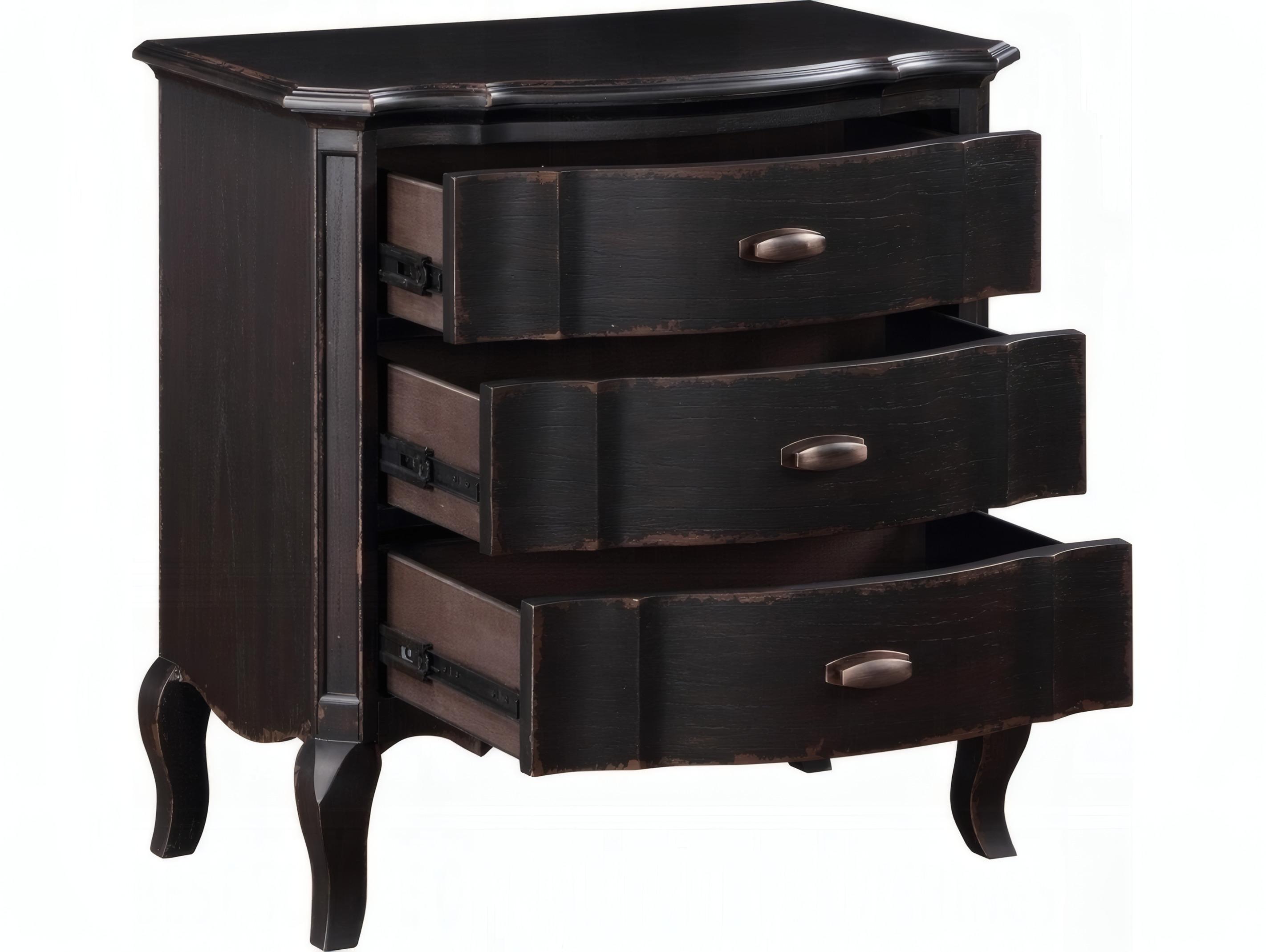 Acme Furniture Chelmsford 3-Drawers Rubberwood Nightstand