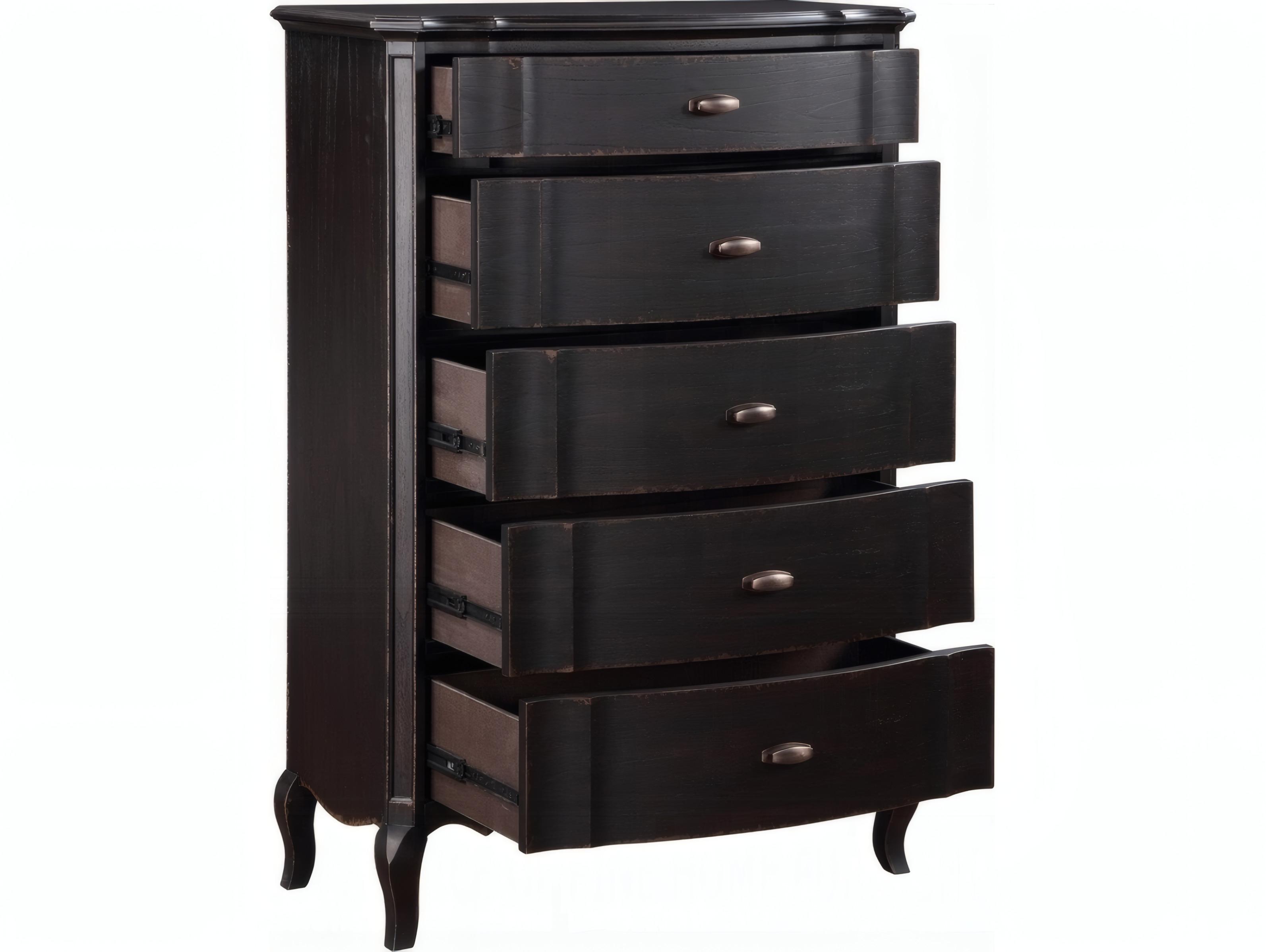 Acme Furniture Chelmsford Black Antique Rubberwood Accent Chest