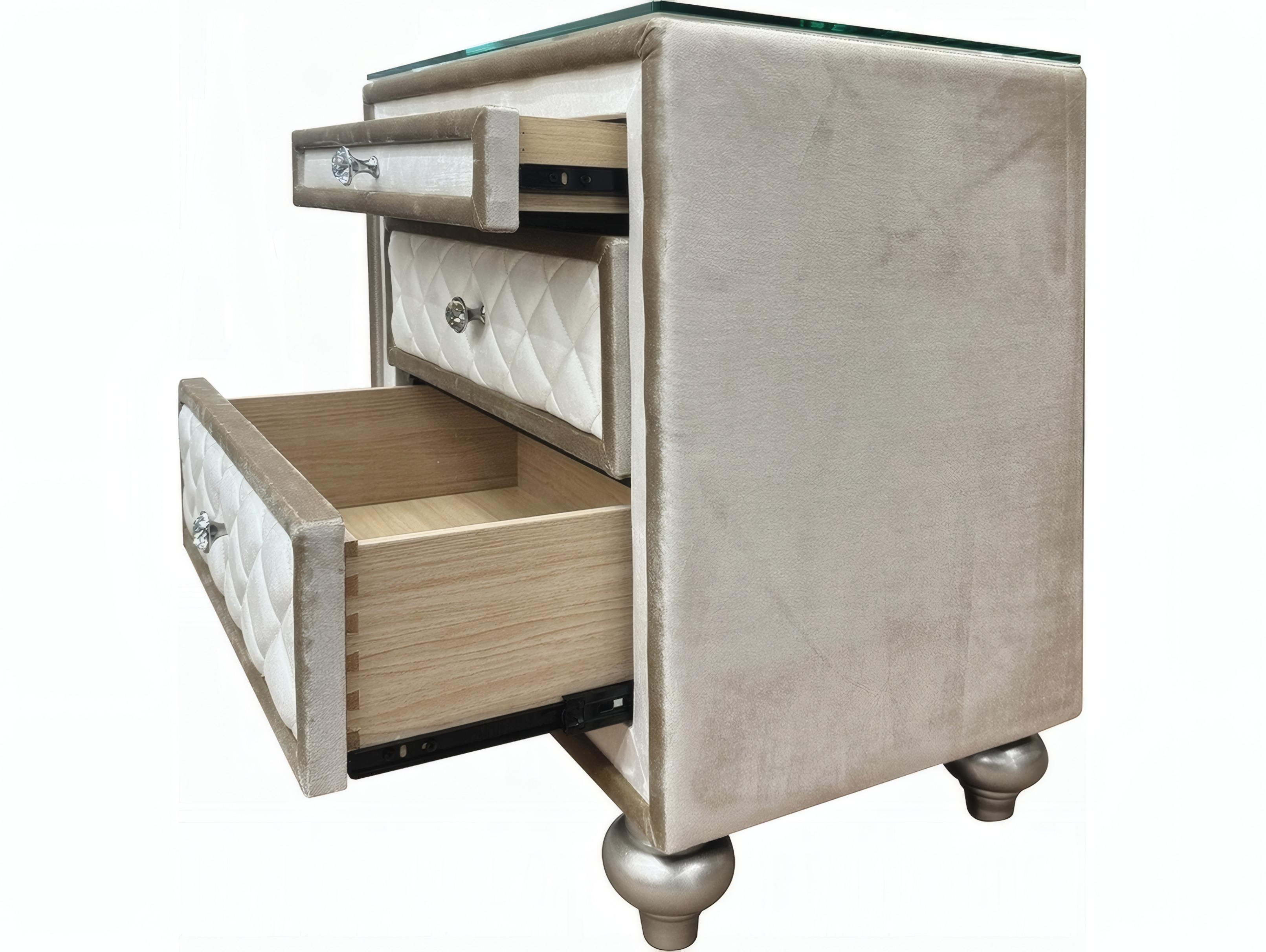 Acme Furniture Lucienne 3-Drawers Rubberwood Nightstand