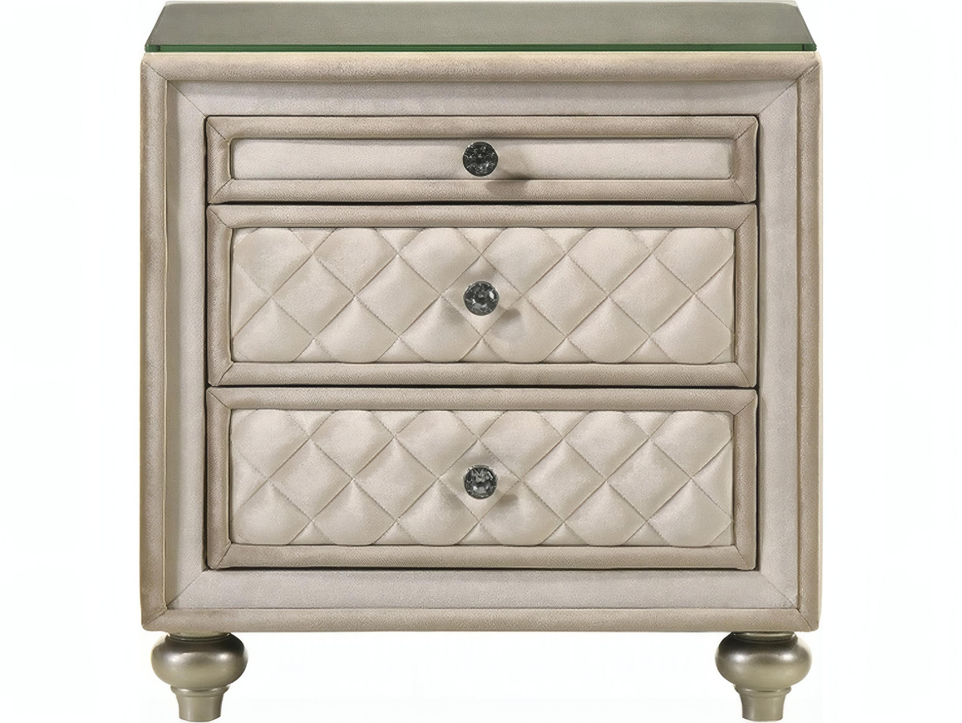 Acme Furniture Lucienne 3-Drawers Rubberwood Nightstand