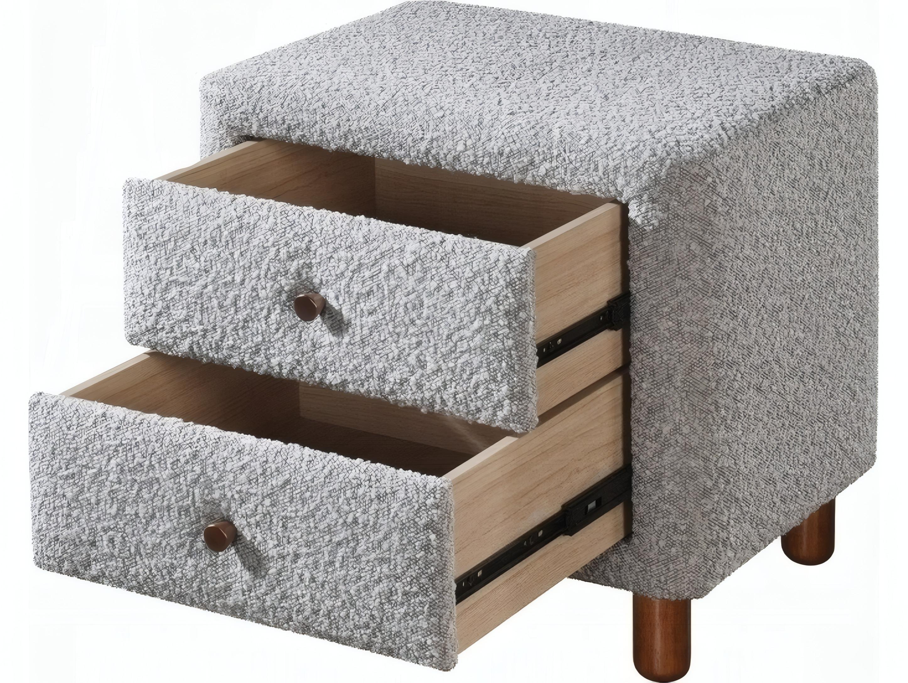 Acme Furniture Cleo 2-Drawers Rubberwood Nightstand