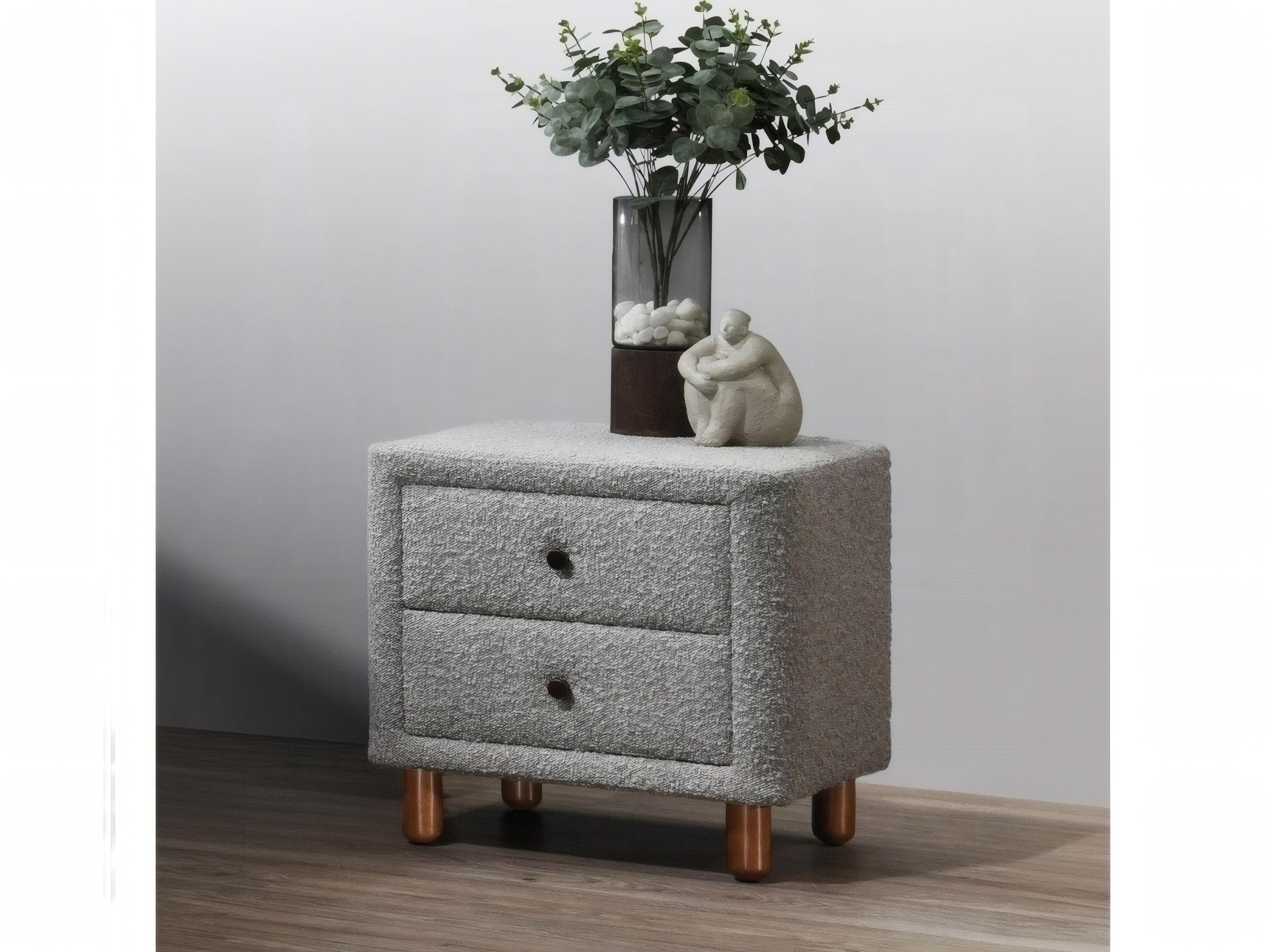 Acme Furniture Cleo 2-Drawers Rubberwood Nightstand