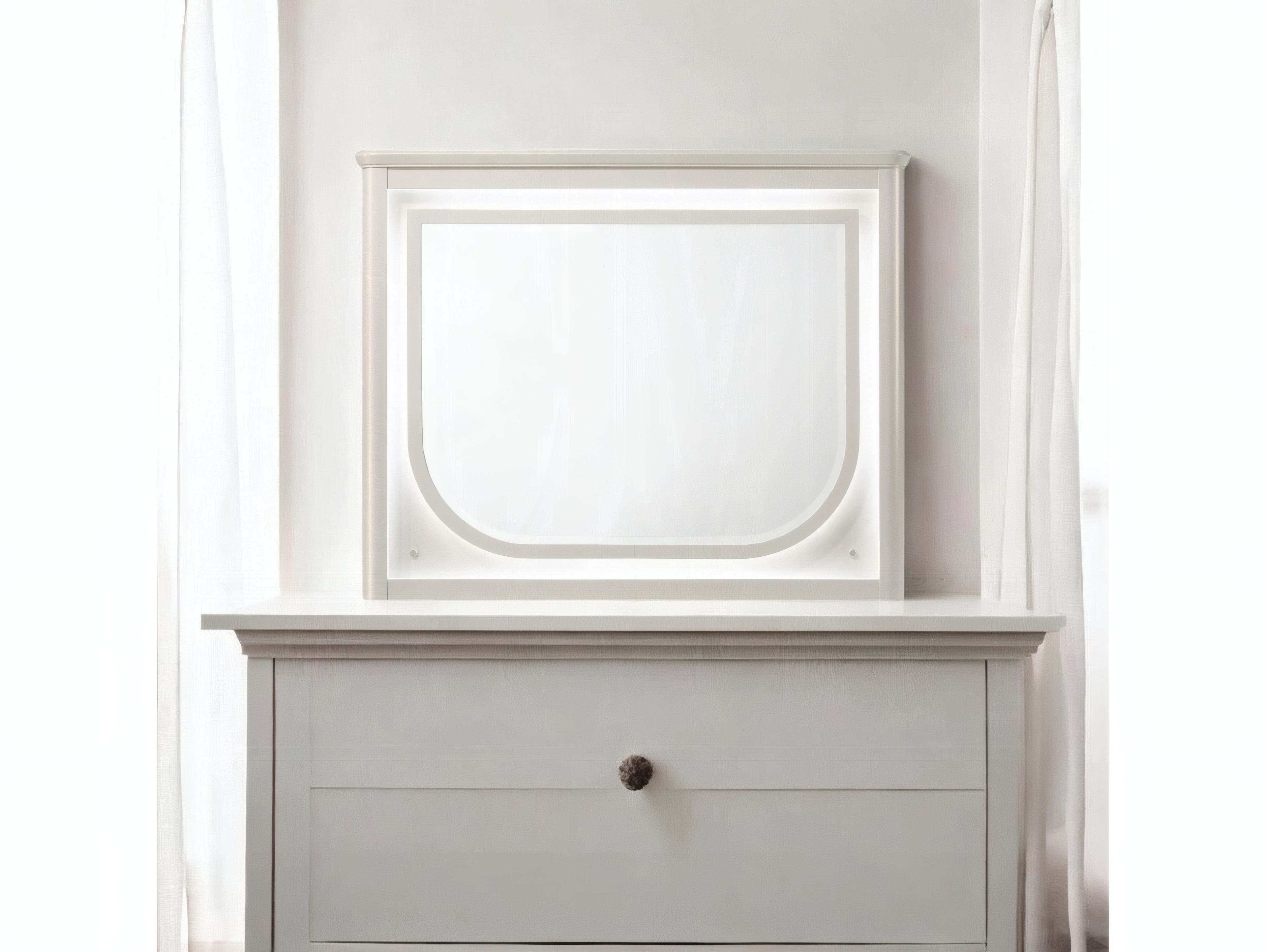Acme Furniture Laveda Pearl White Rectangular Wall Mirror