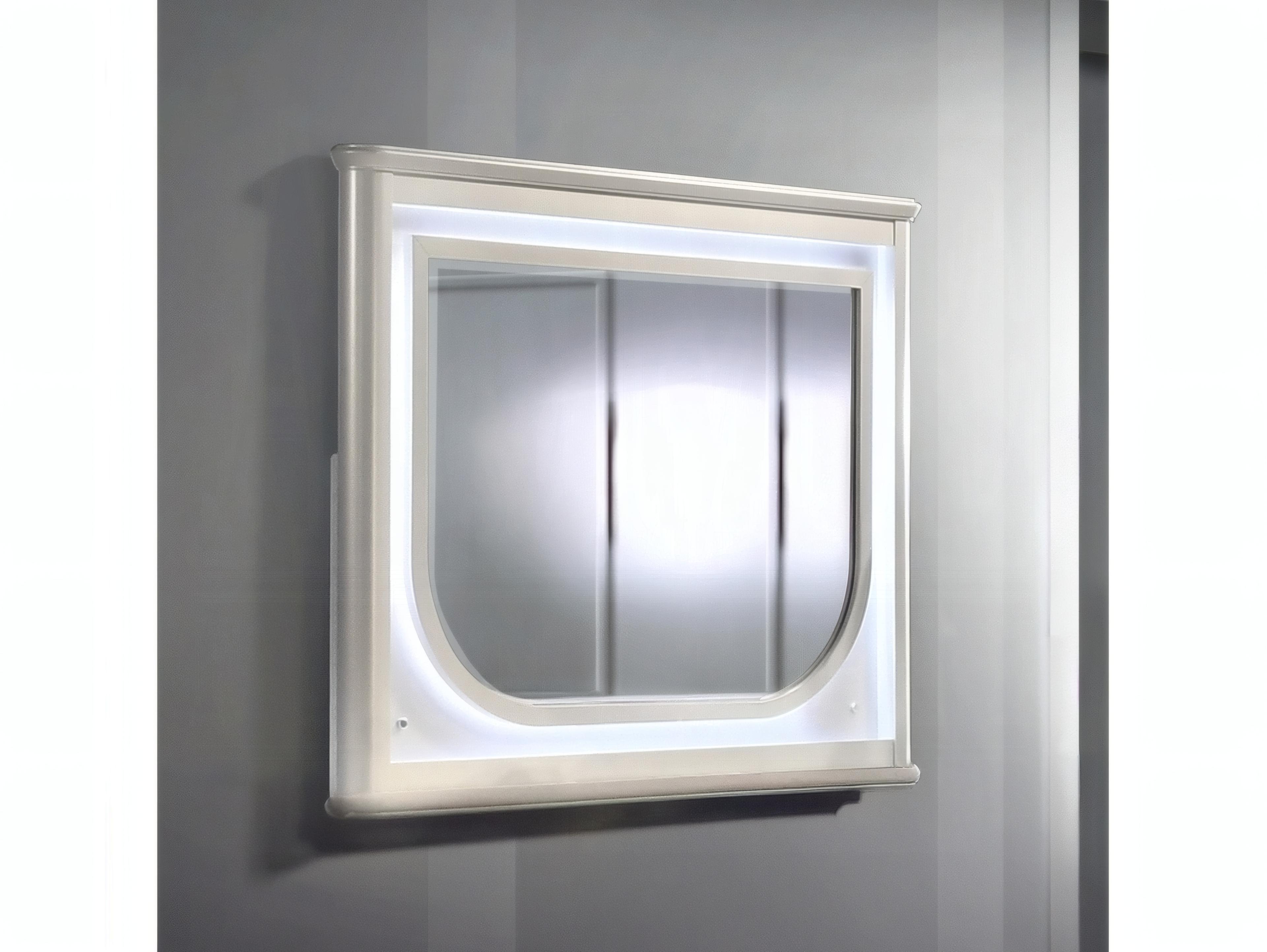 Acme Furniture Laveda Pearl White Rectangular Wall Mirror