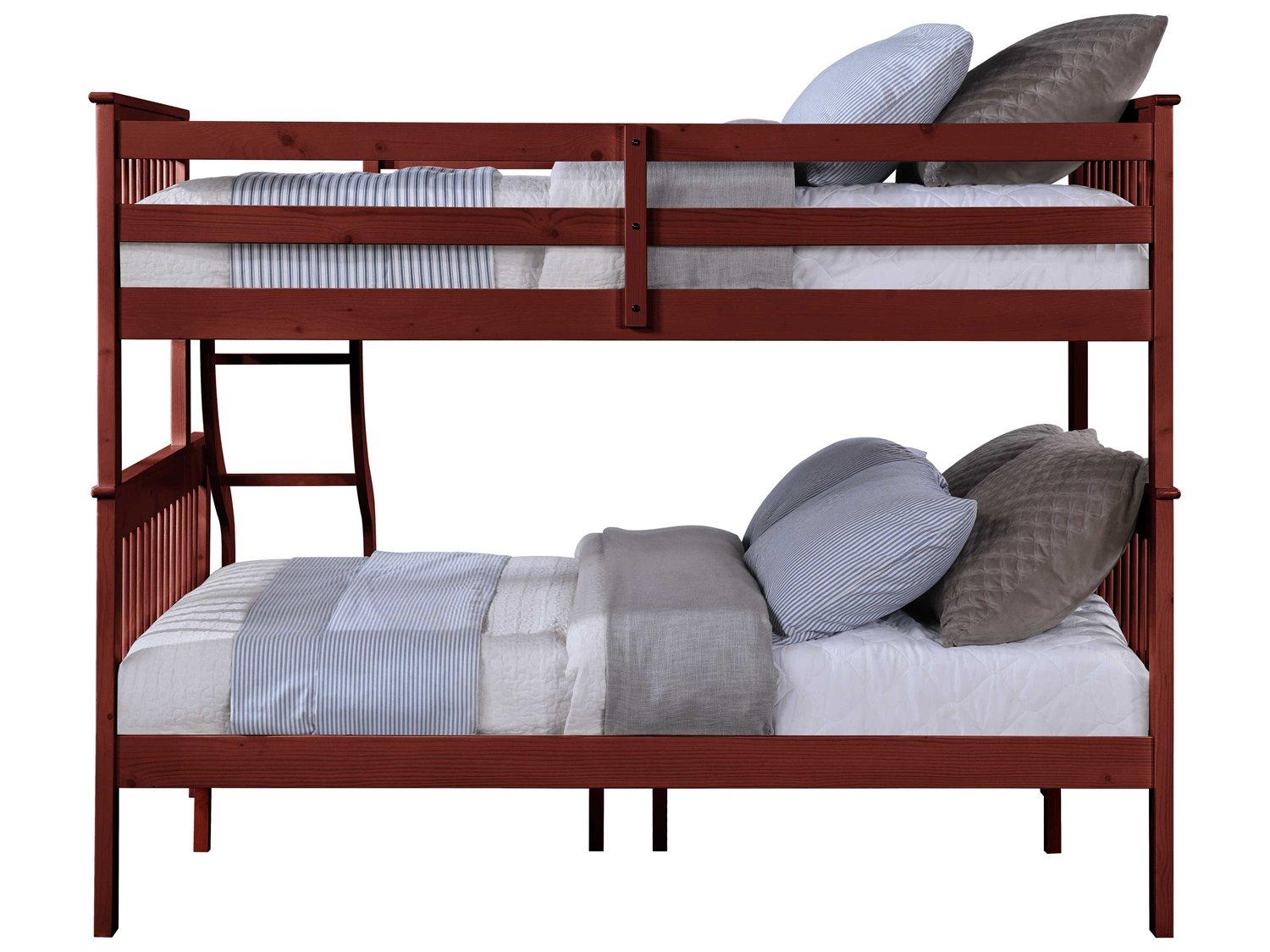 Acme Furniture Marita Cherry Red Pine Wood Bunk Bed