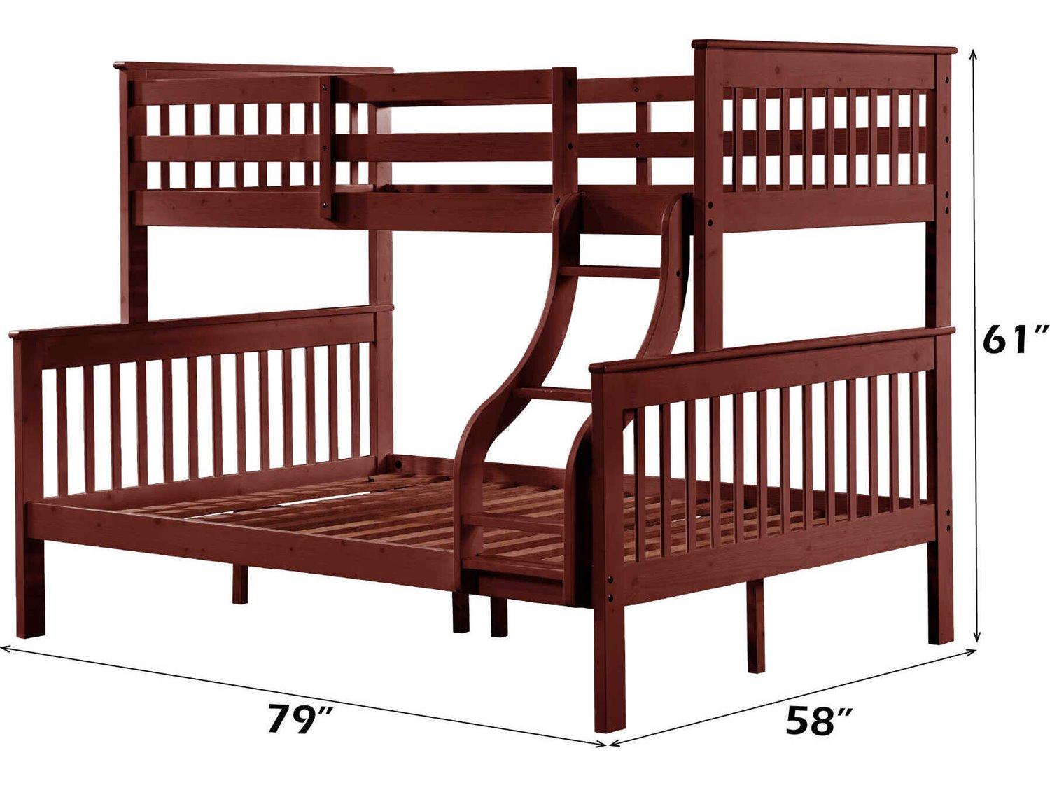 Acme Furniture Marita Cherry Red Pine Wood Bunk Bed