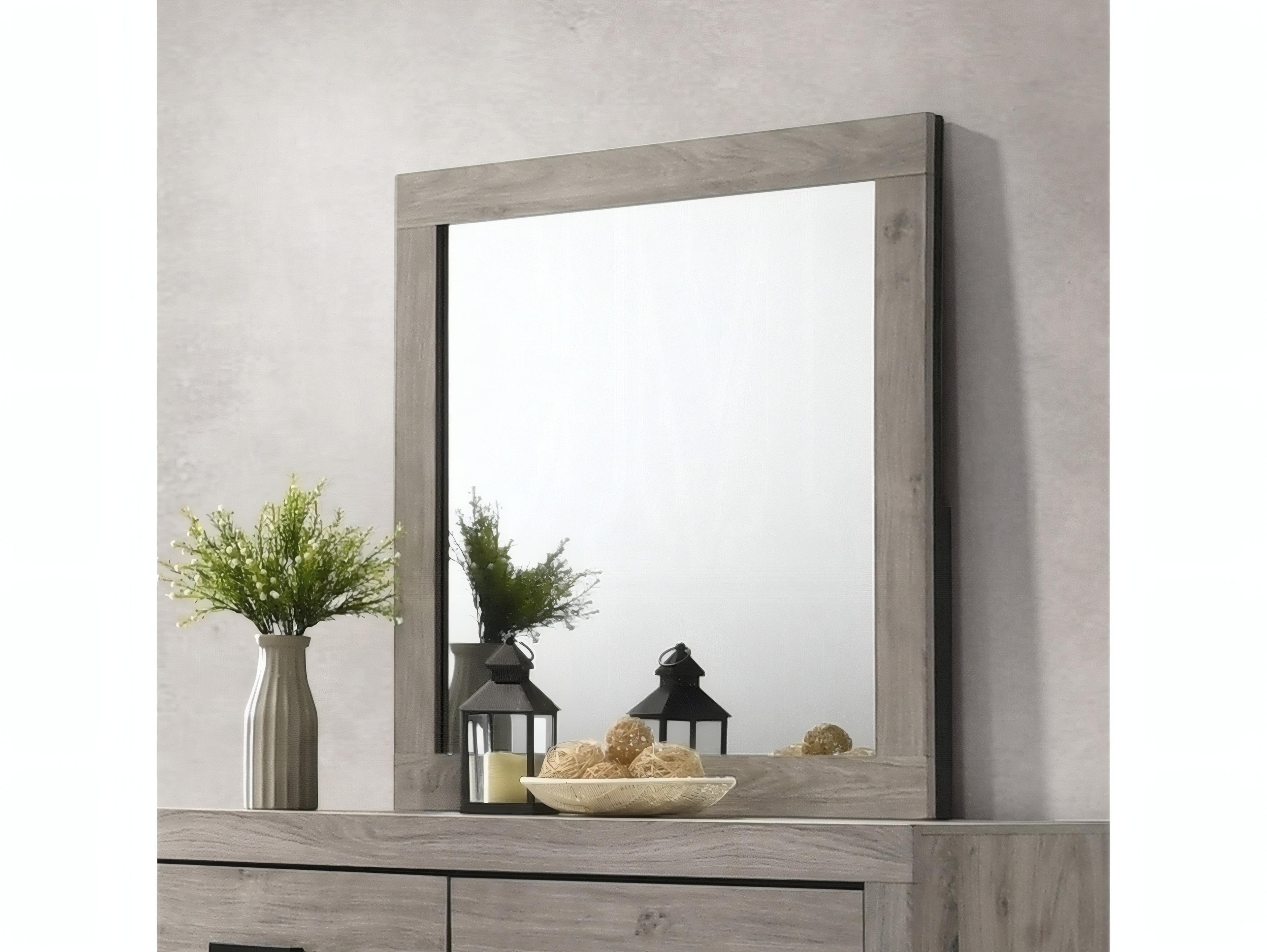 Acme Furniture Mari Light Gray Square Wall Mirror