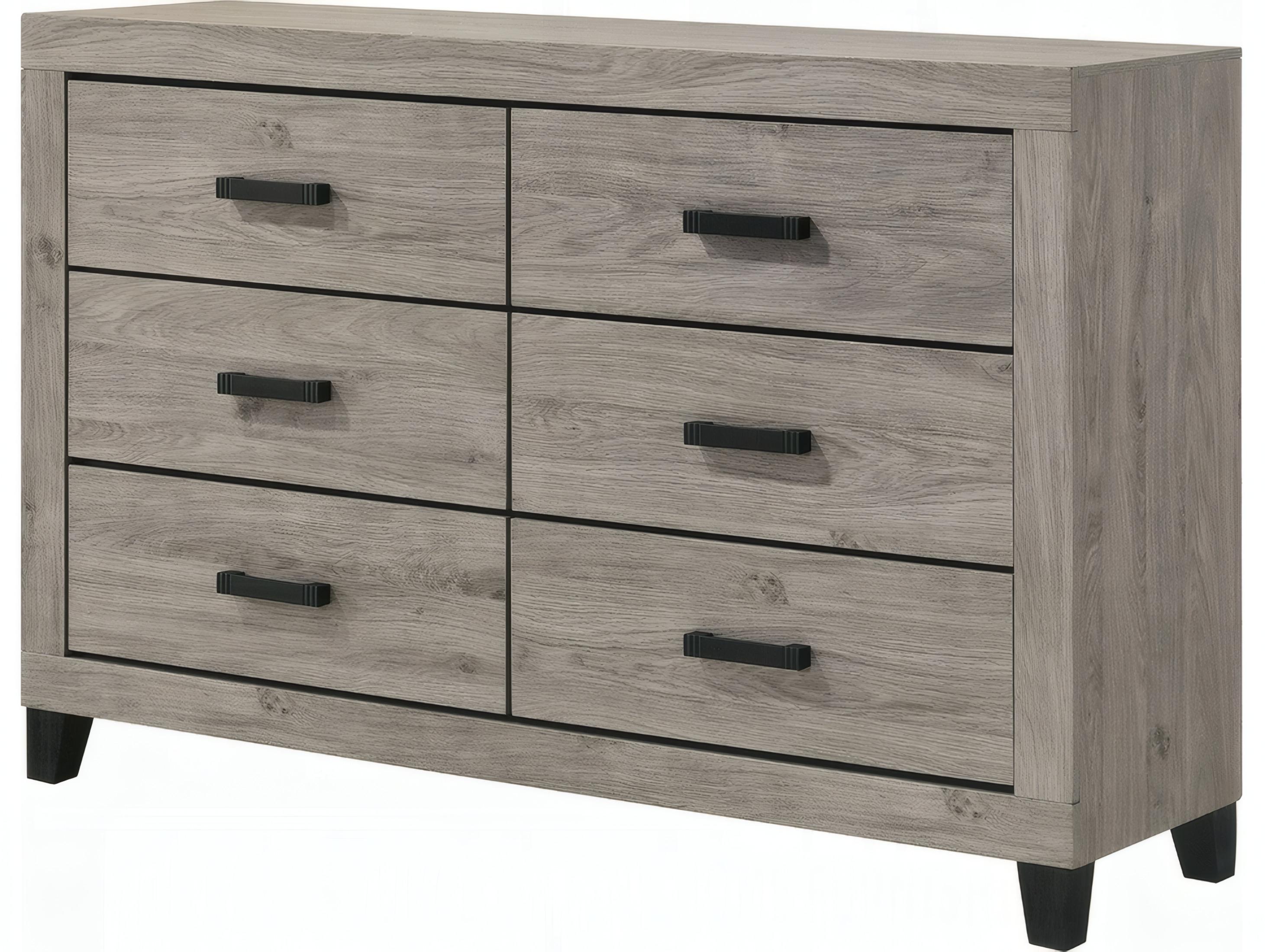 Acme Furniture Mari 6-Drawers Rubberwood Double Dresser