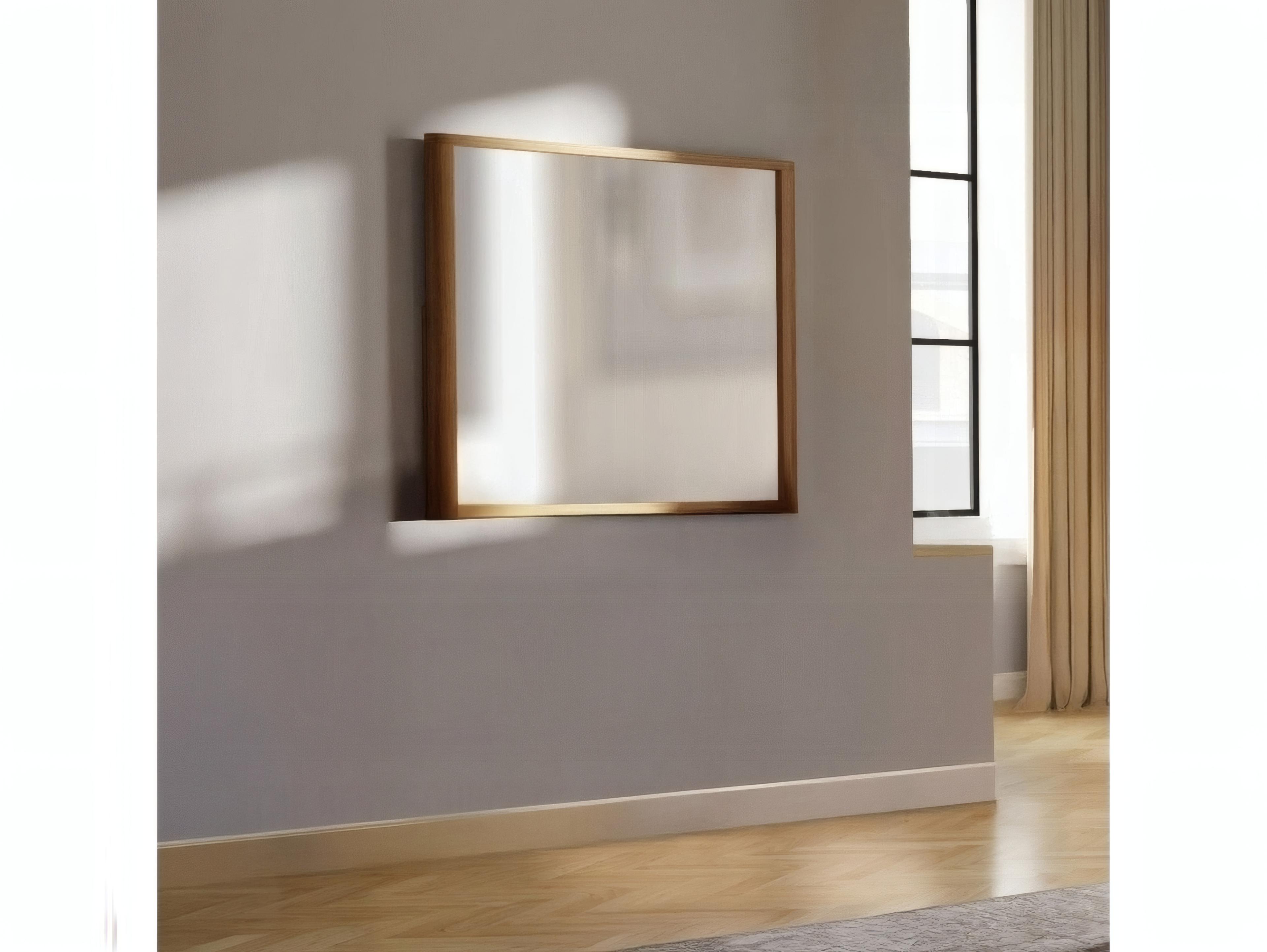 Acme Furniture Zoey Oak Square Wall Mirror