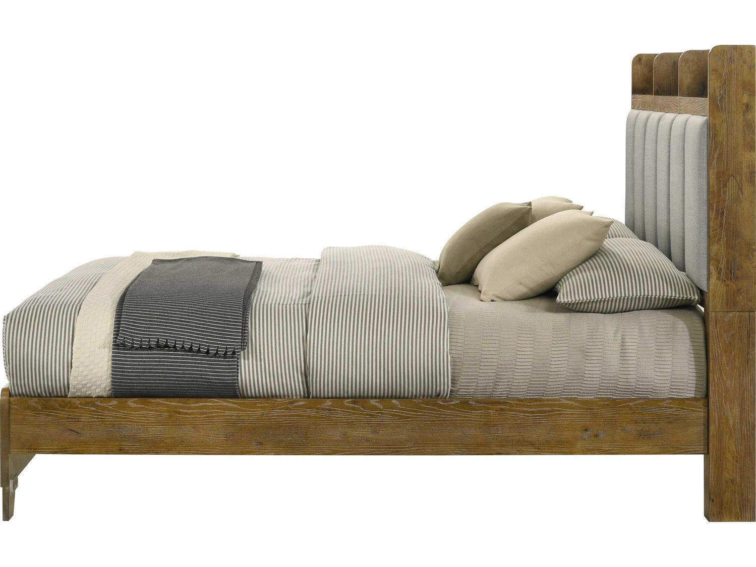 Acme Furniture Garcia Light Aspen Brown Rubberwood Wood King Platform Bed