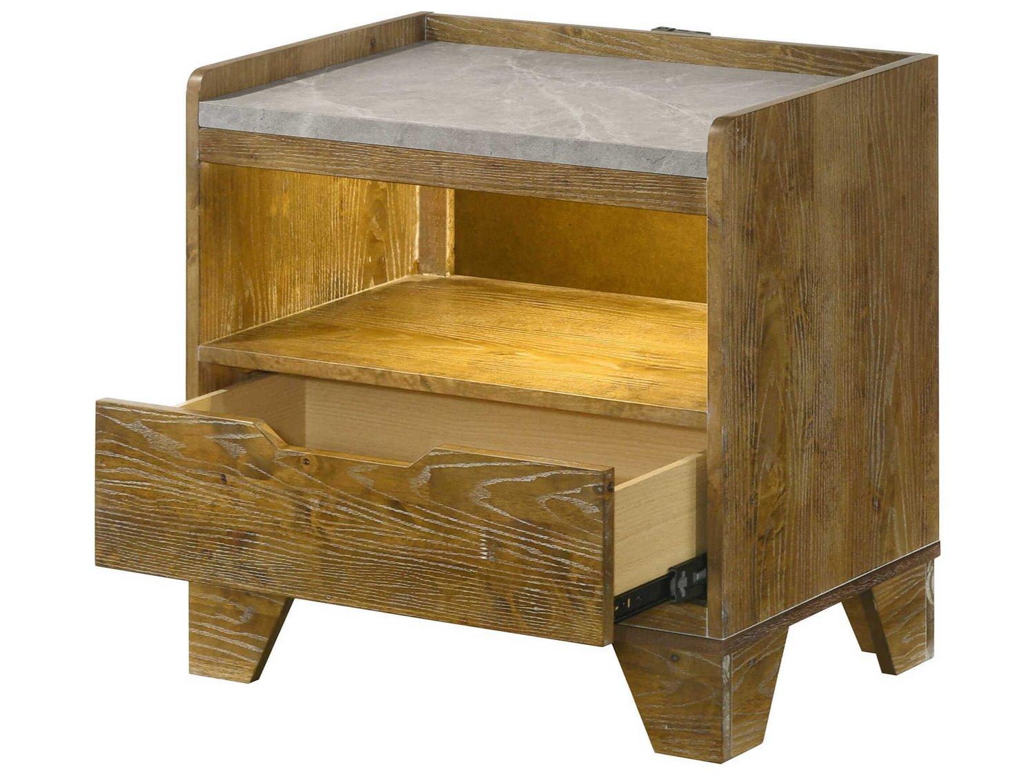 Acme Furniture Garcia 1-Drawer Rubberwood Nightstand