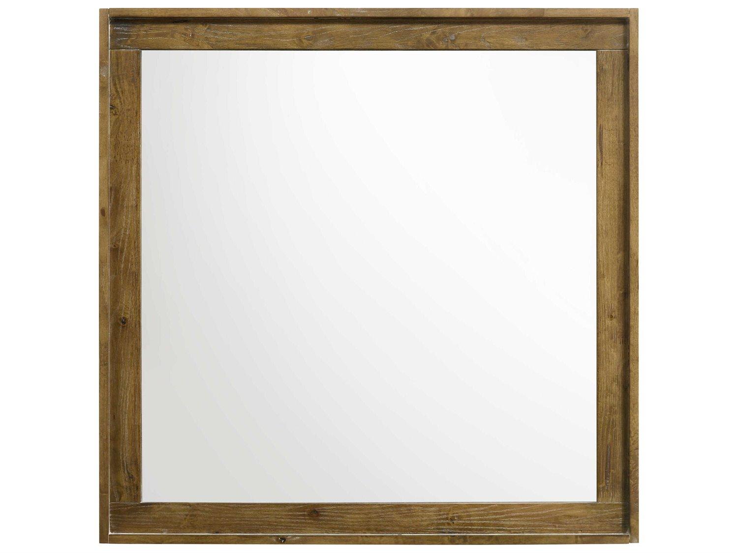 Acme Furniture Garcia Light Aspen Brown Square Wall Mirror