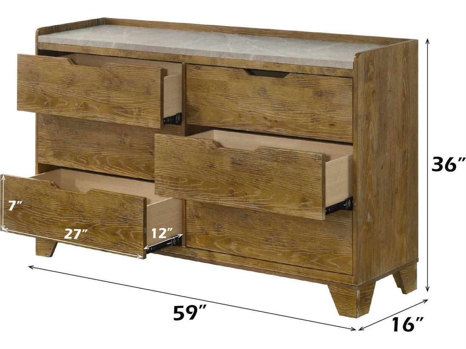 Acme Furniture Garcia 6-Drawers Rubberwood Double Dresser