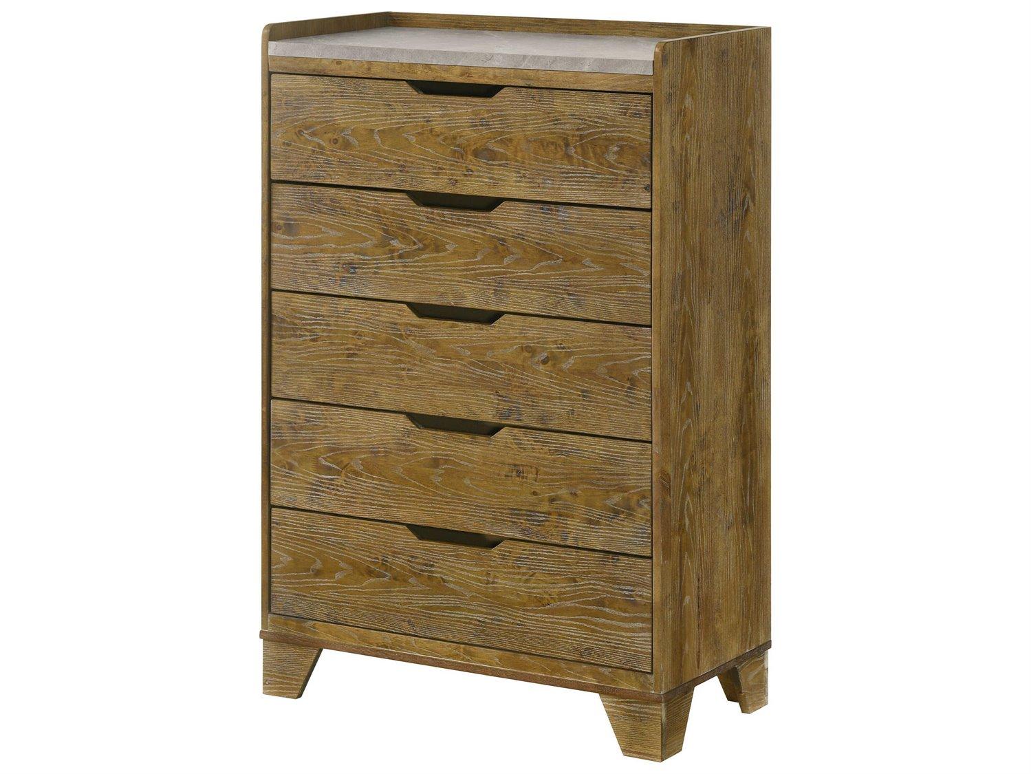 Acme Furniture Garcia Light Aspen Brown Rubberwood Accent Chest