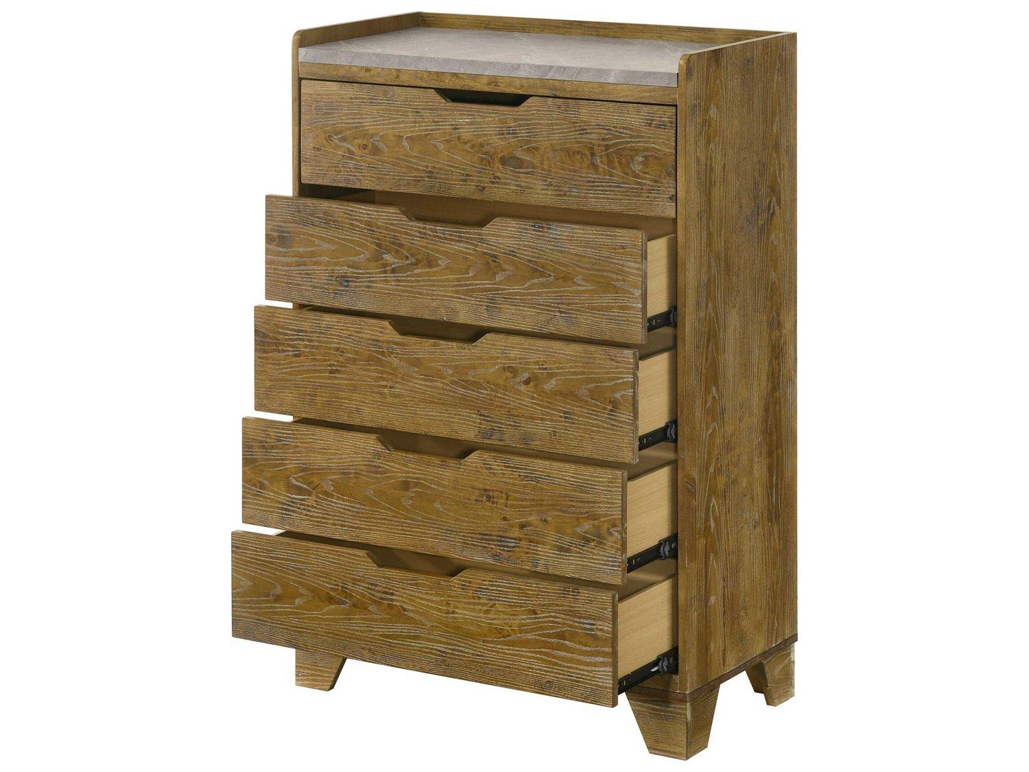 Acme Furniture Garcia Light Aspen Brown Rubberwood Accent Chest