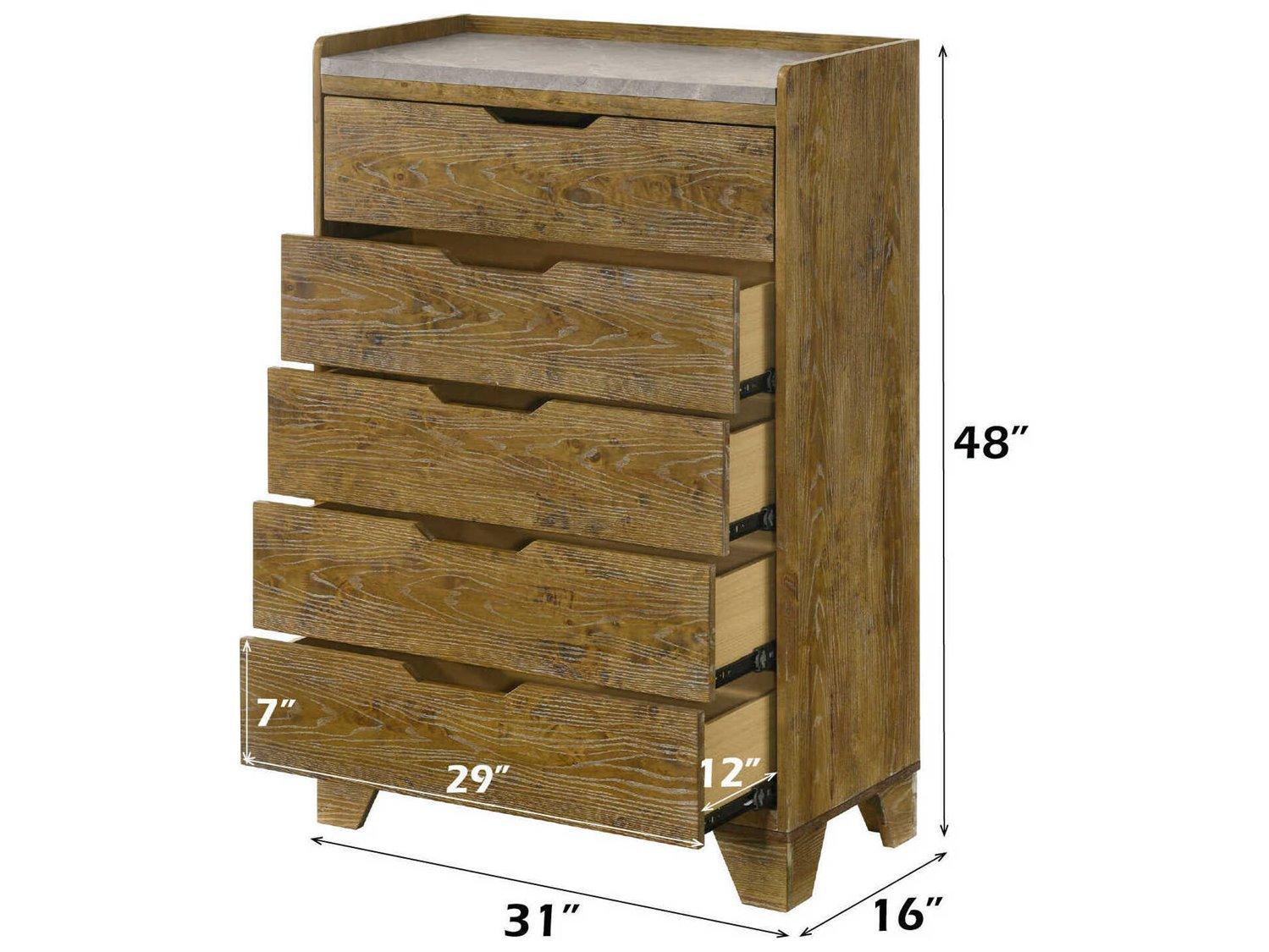 Acme Furniture Garcia Light Aspen Brown Rubberwood Accent Chest