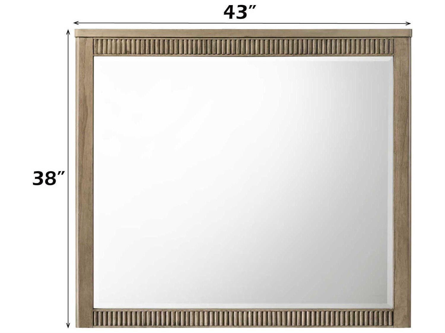 Acme Furniture Lakkari Antique Oak Rectangular Wall Mirror