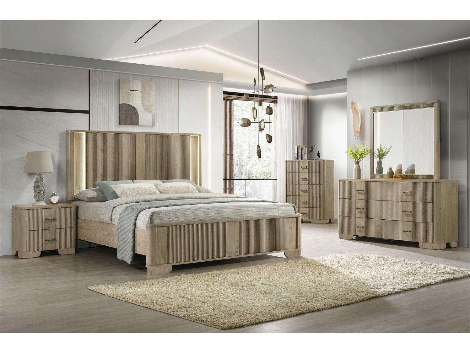 Acme Furniture Lakkari 6-Drawers Rubberwood Double Dresser