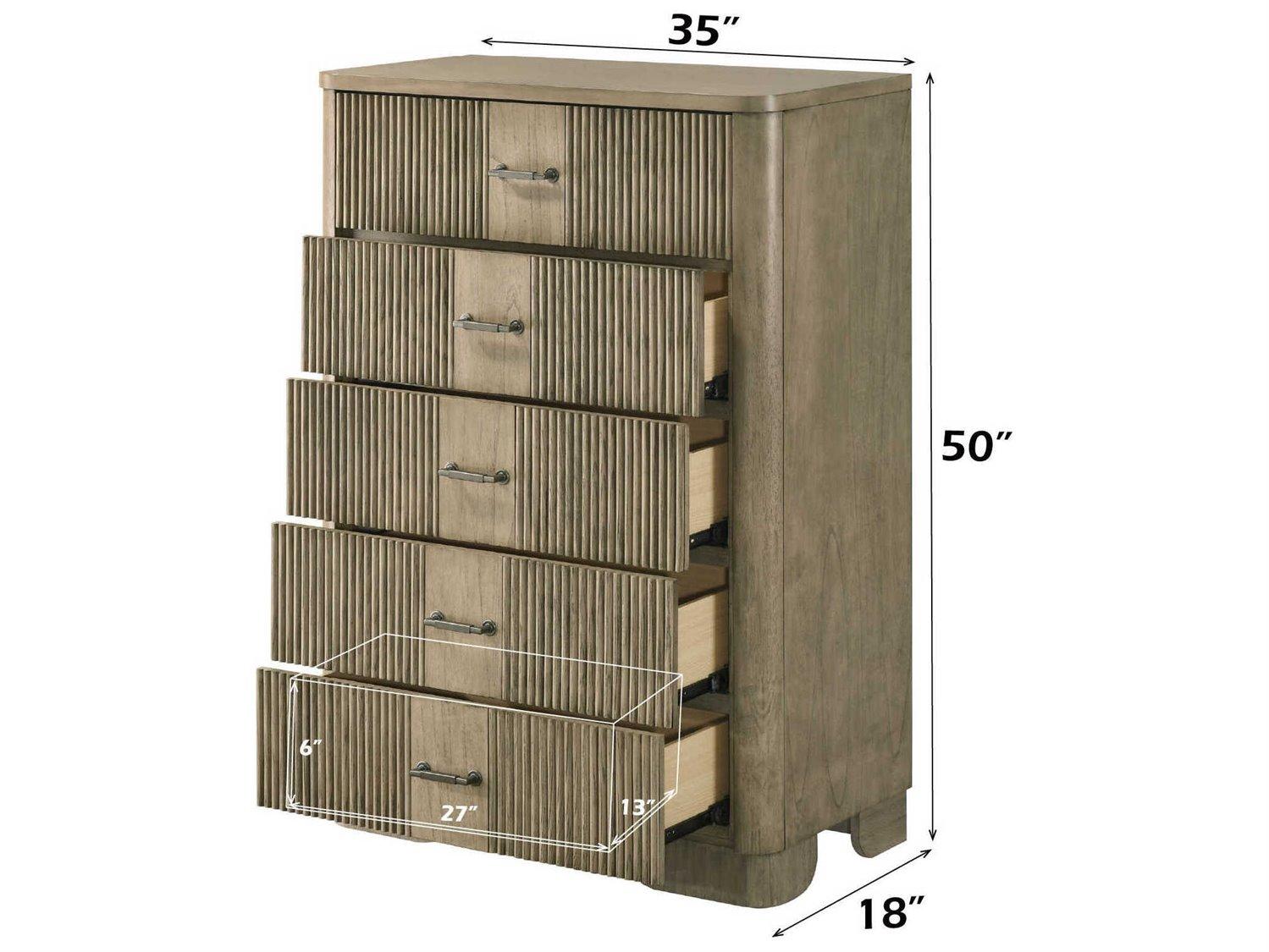 Acme Furniture Lakkari Antique Oak Rubberwood Accent Chest