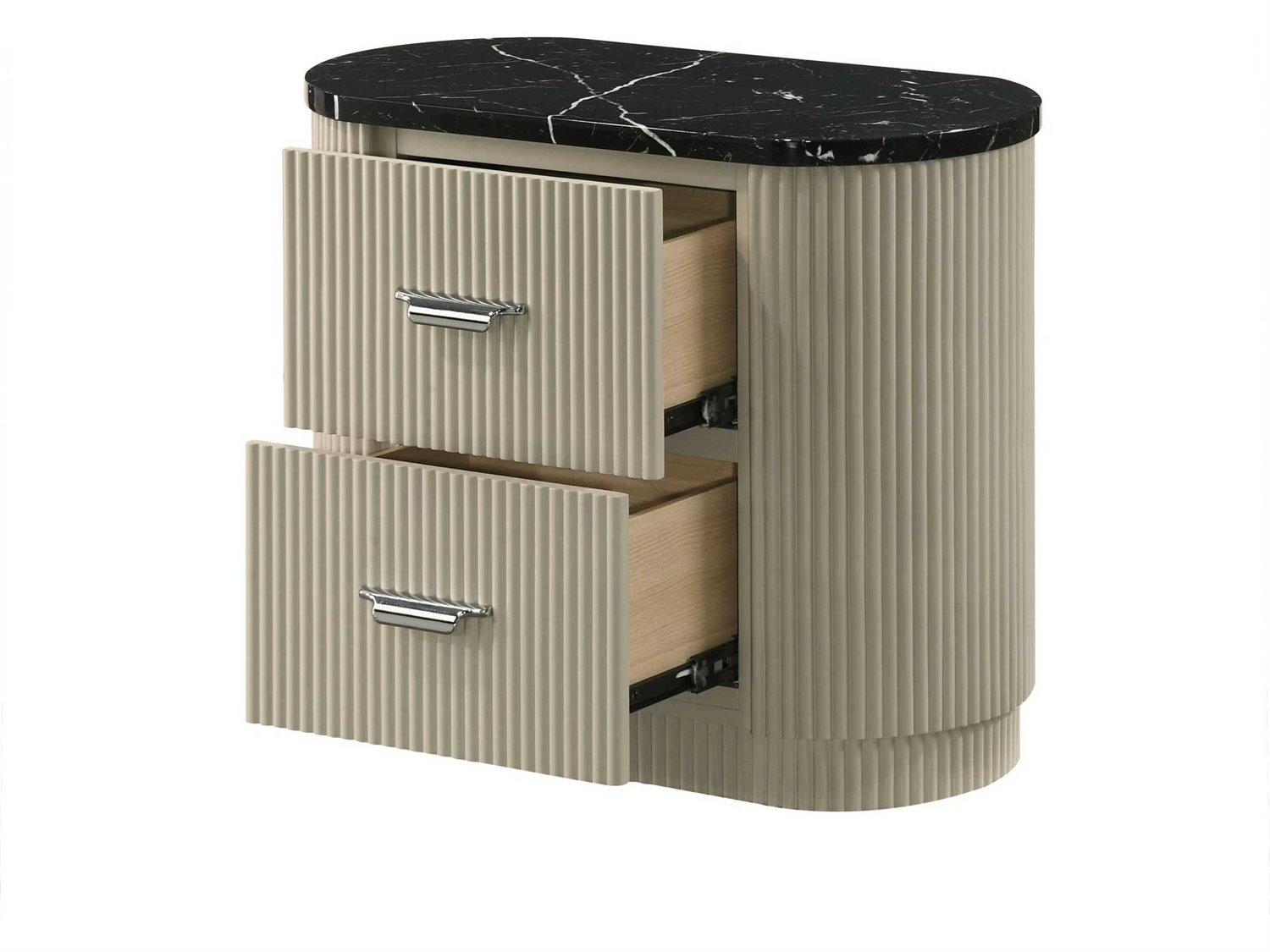 Acme Furniture Travonte 2-Drawers Rubberwood Nightstand