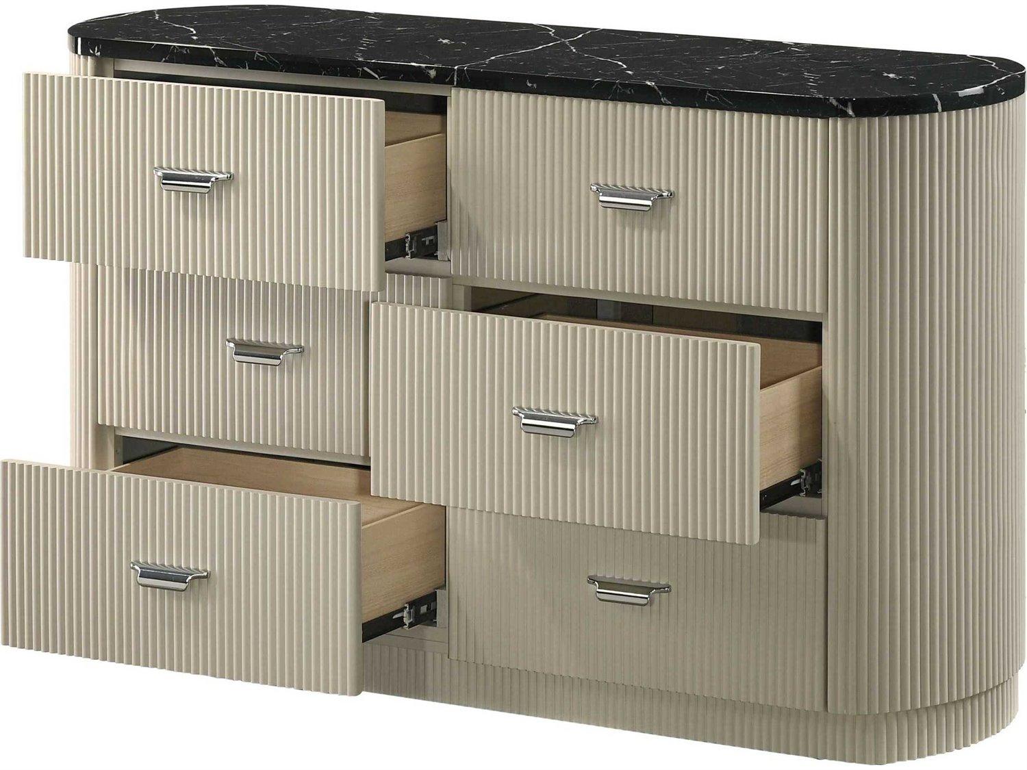 Acme Furniture Travonte 6-Drawers Rubberwood Double Dresser