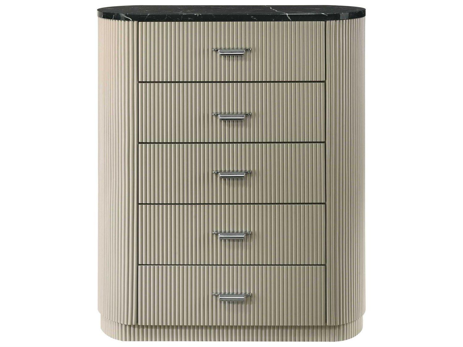 Acme Furniture Travonte Gray Linen Beige Rubberwood Accent Chest