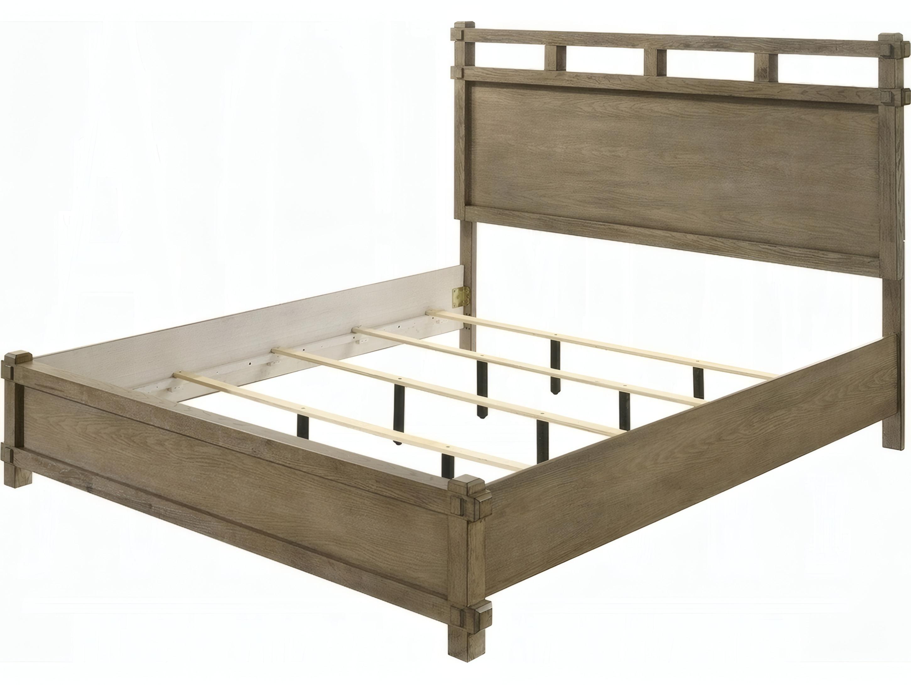 Acme Furniture Colton Antique White Oak Natural Solid Wood King Platform Bed