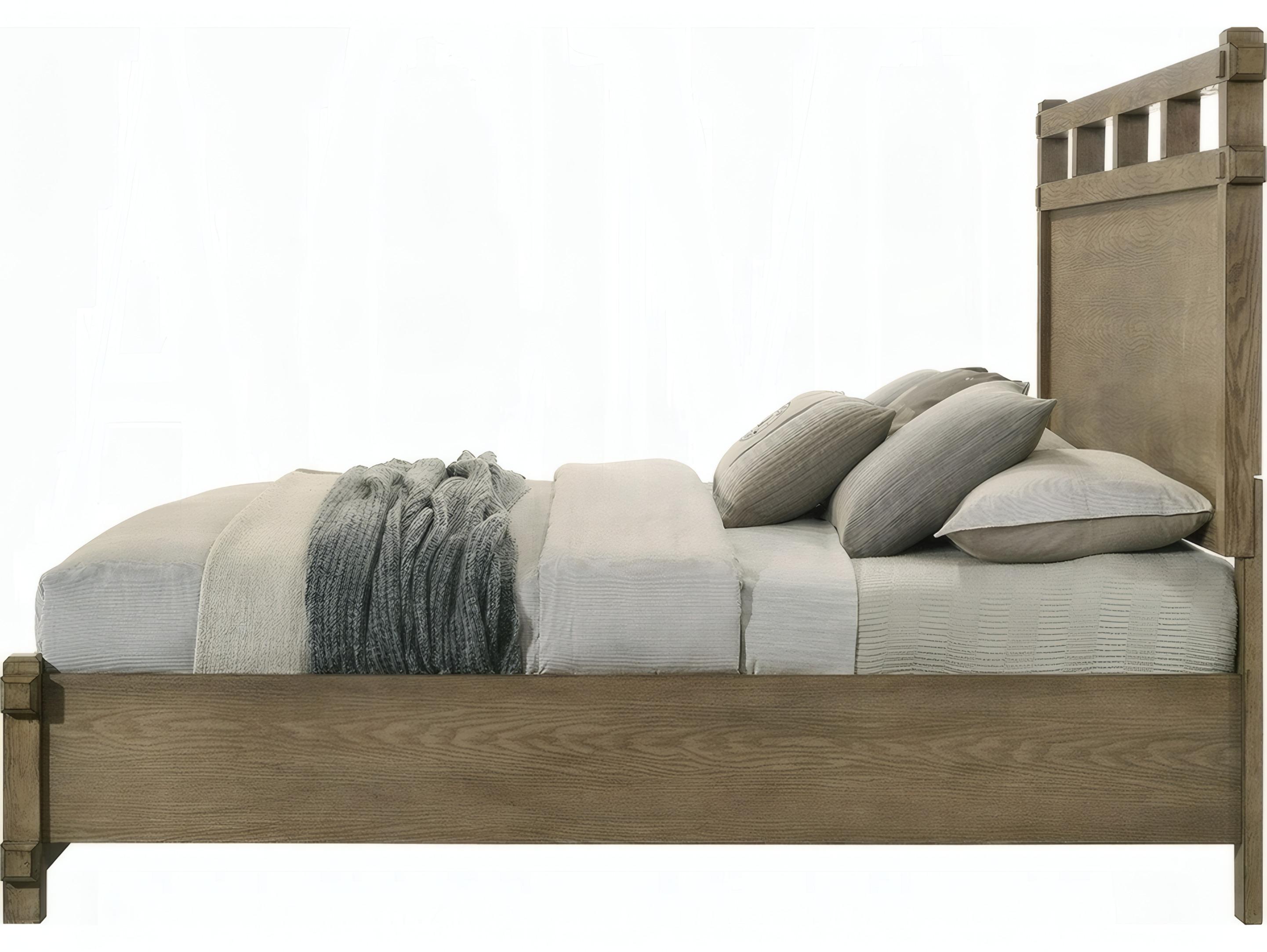 Acme Furniture Colton Antique White Oak Natural Solid Wood King Platform Bed