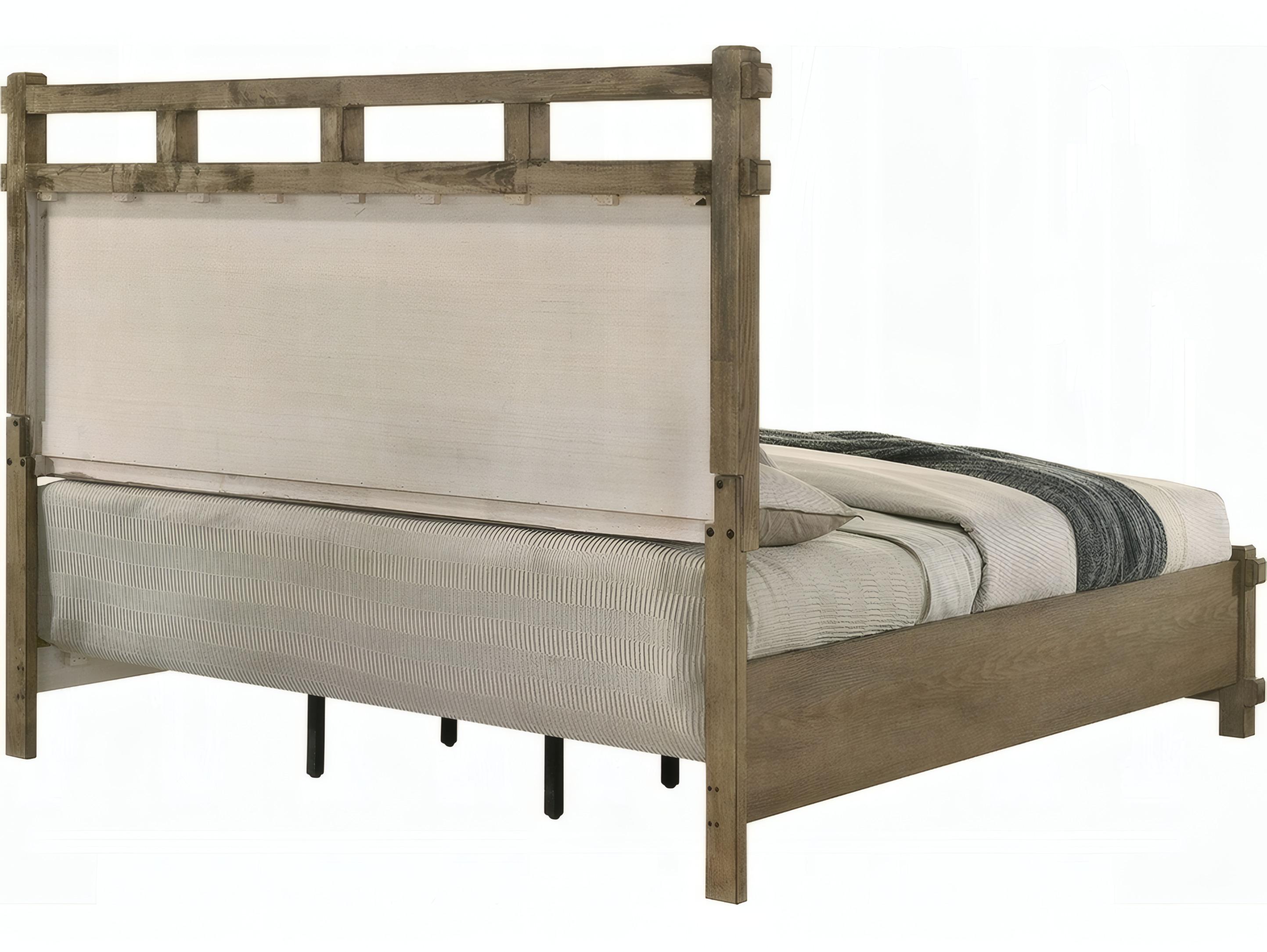 Acme Furniture Colton Antique White Oak Natural Solid Wood King Platform Bed