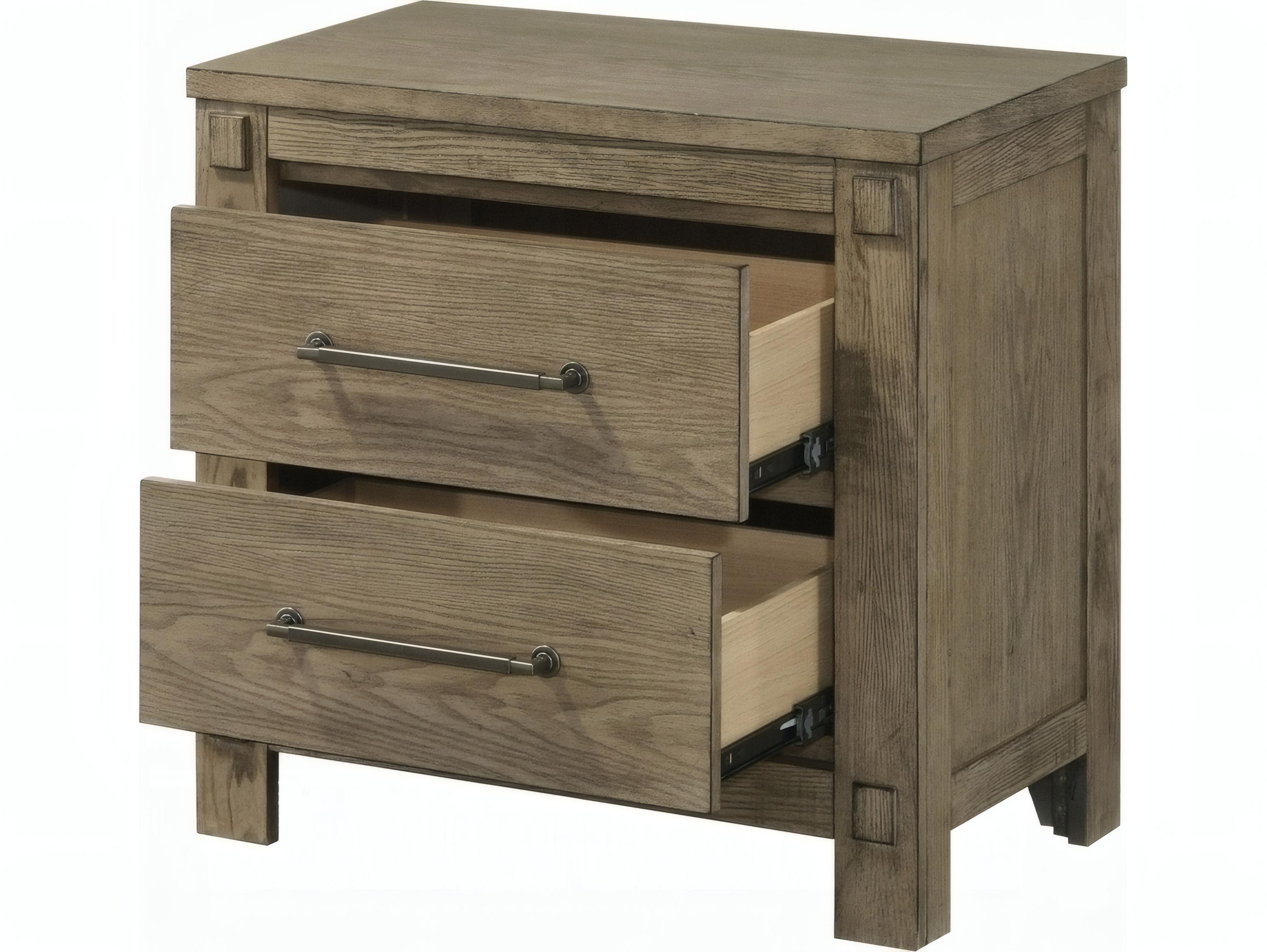 Acme Furniture Colton 2-Drawers Natural Solid Wood Nightstand