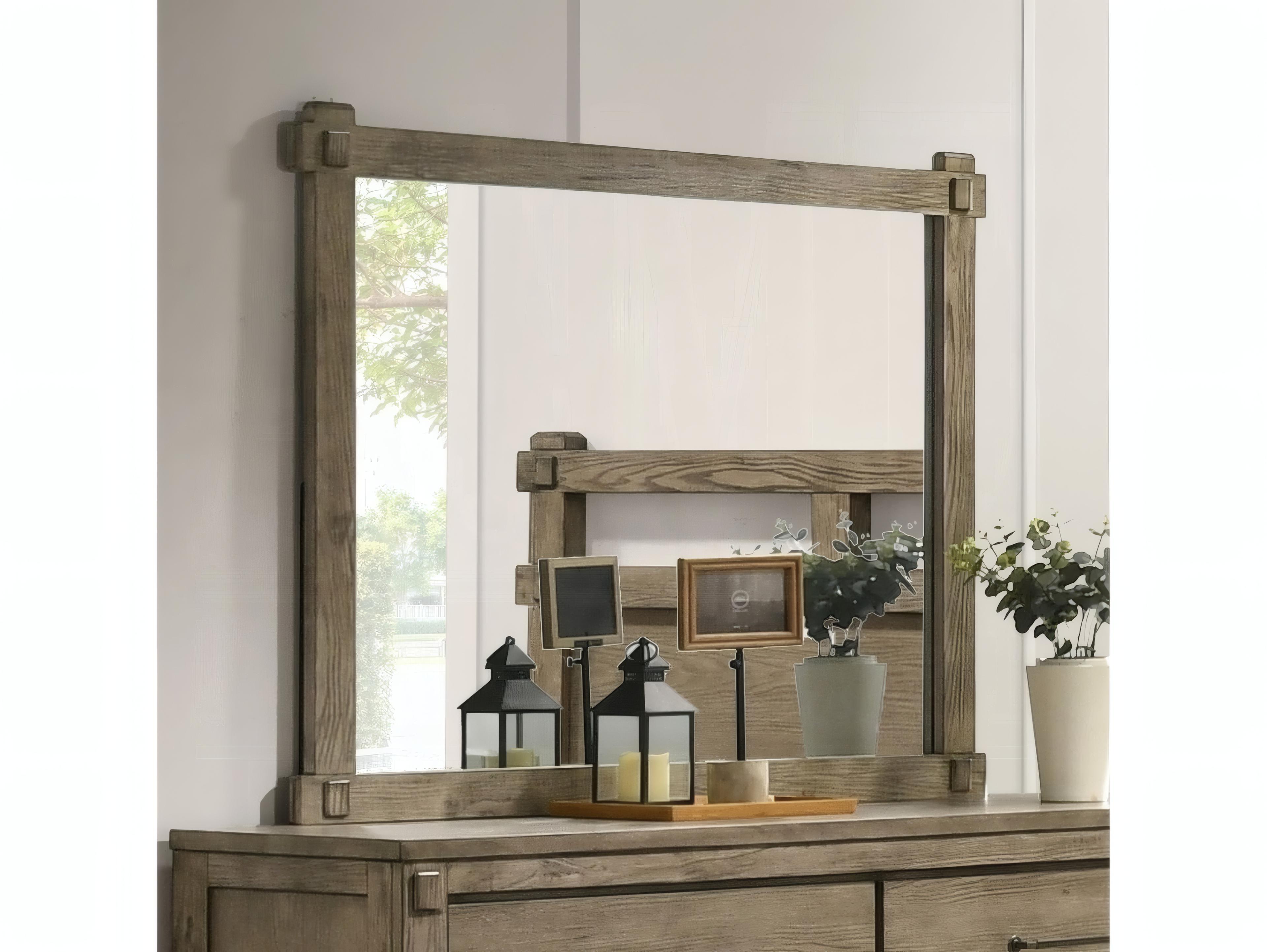 Acme Furniture Colton Antique White Oak Rectangular Wall Mirror