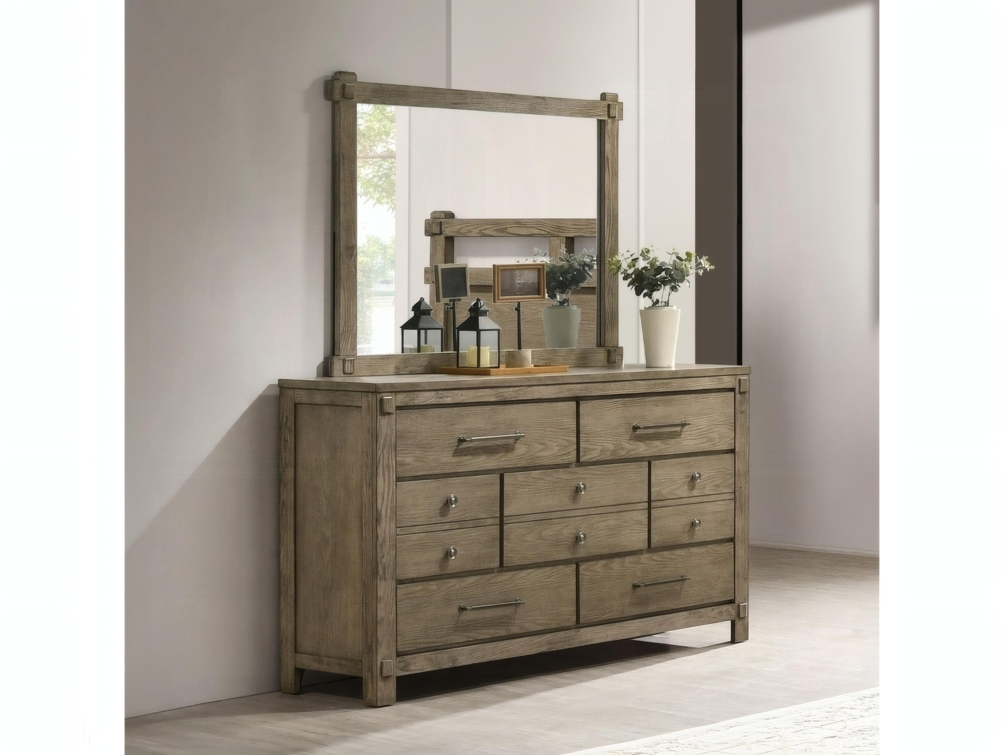 Acme Furniture Colton Antique White Oak Rectangular Wall Mirror