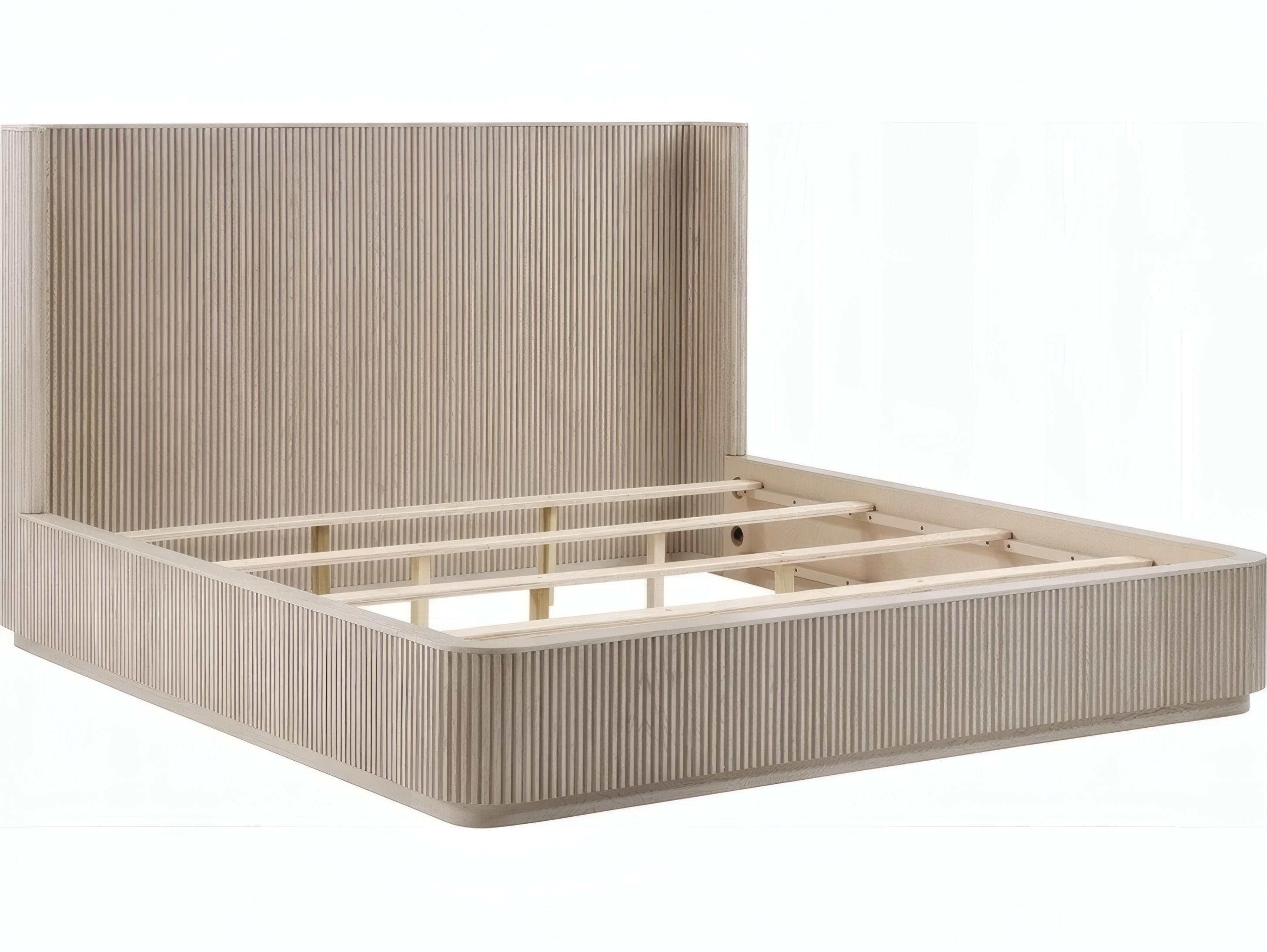 Acme Furniture Leanna Light Oak Beige Hardwood Wood King Platform Bed