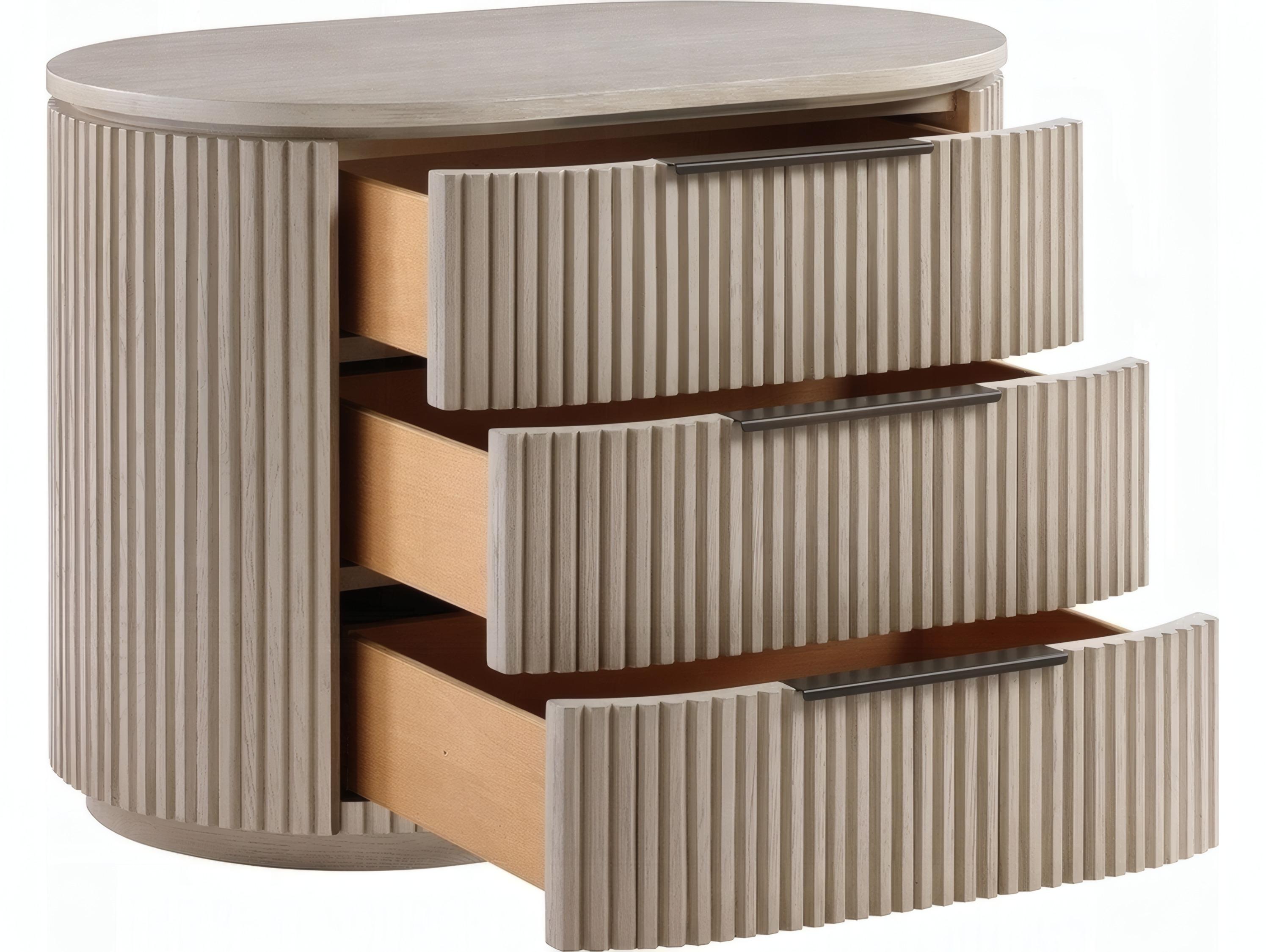 Acme Furniture Leanna 3-Drawers Natural Oak Wood Nightstand