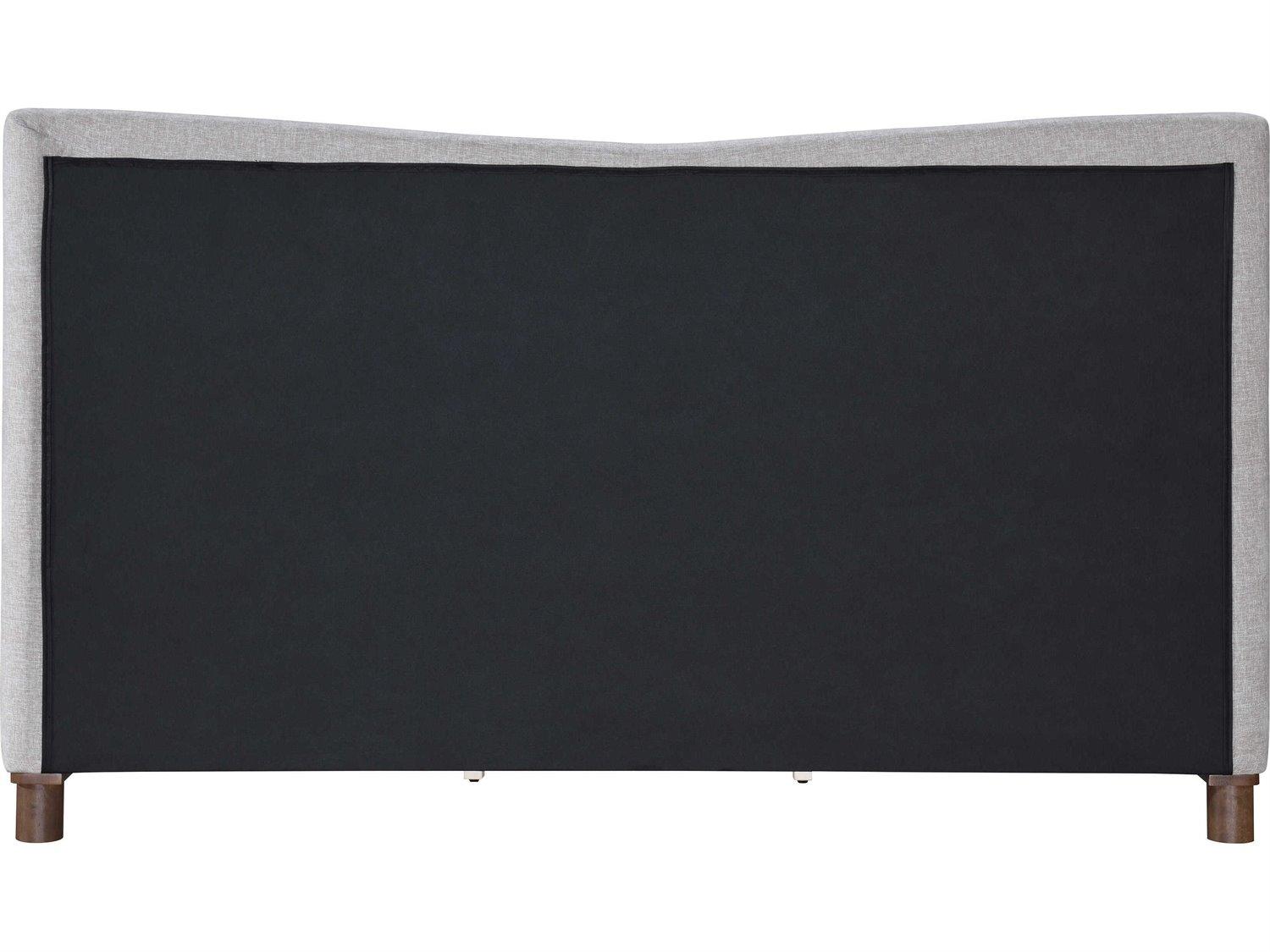 Acme Furniture Melbourne Gray Chenille Rubberwood Upholstered Queen Platform Bed